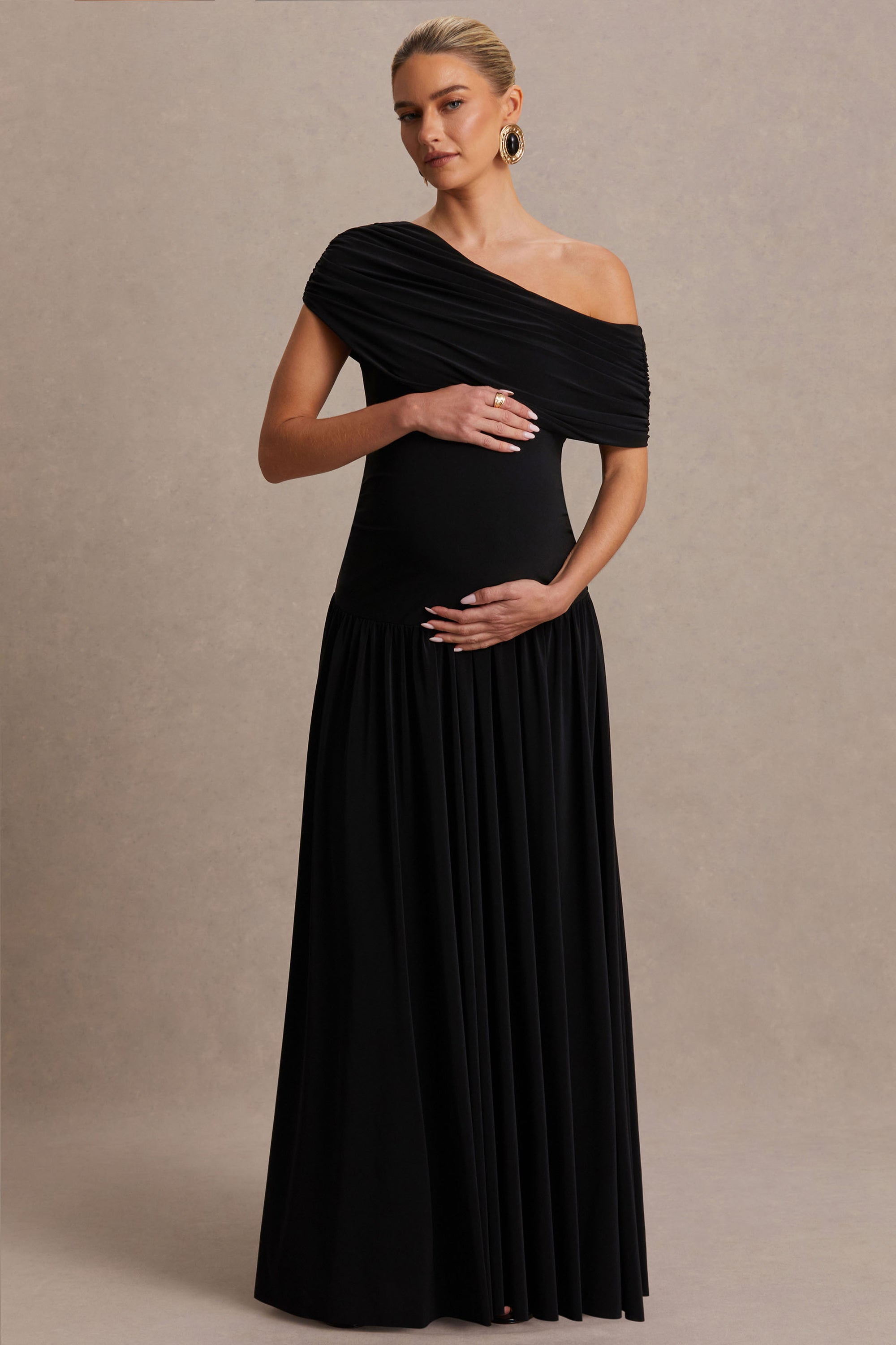black maternity bridesmaid dress Dessy Collection Maternity Bridesmaid Dress M430