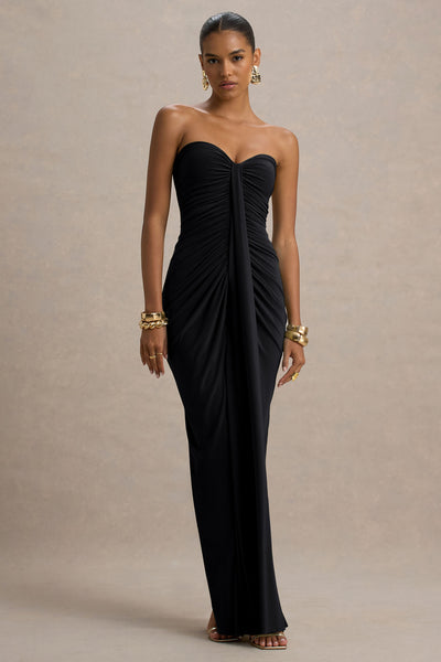 club l london ruched dress ALI Olive Sweetheart Ruched Wrap Maxi Dress Review