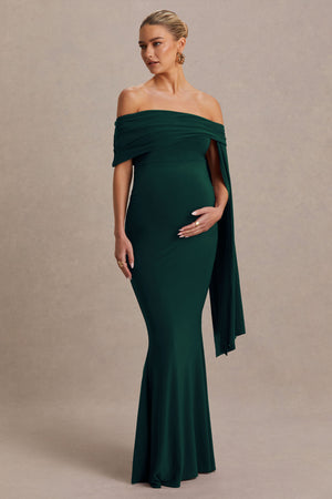 emerald green maternity maxi dress Emerald Green Floral Smocked Tiered Maternity Maxi Dress