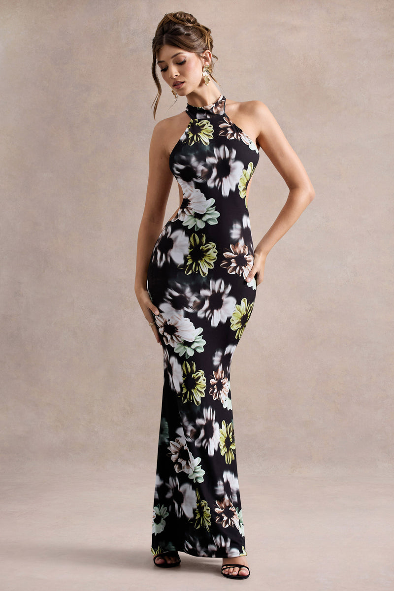 Halle Ricrac Trim Split Neck Floral Loose Dress