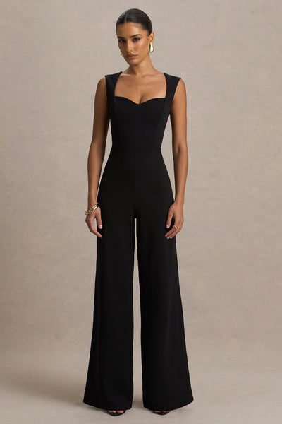Everlee | Black Sweetheart-Neck Jumpsuit – Club L London - USA