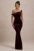Neeka | Port Velvet Twisted Asymmetric Maxi Dress