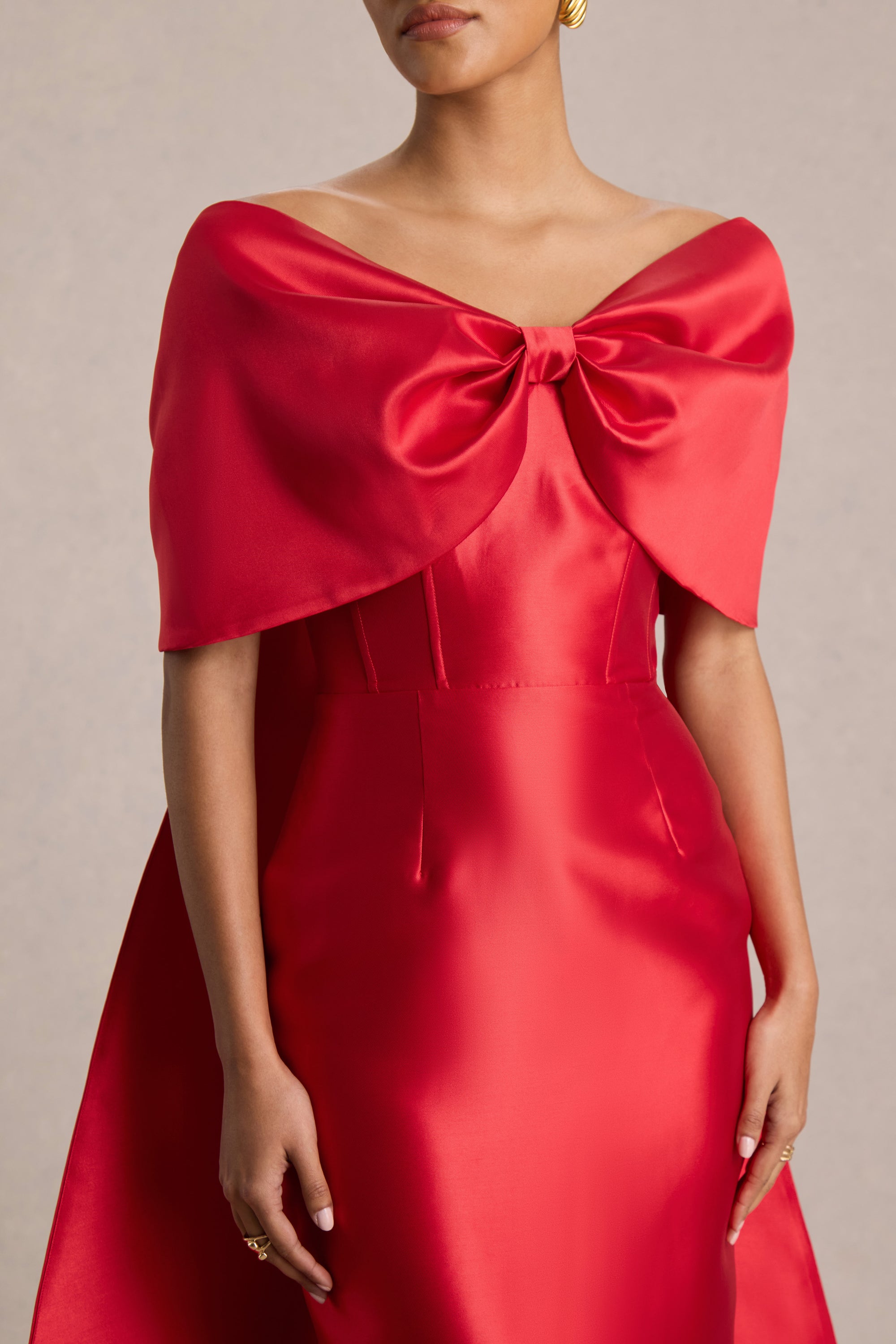 red dress pink bow Unrequited Bow Back Mini Dress Red/Pink