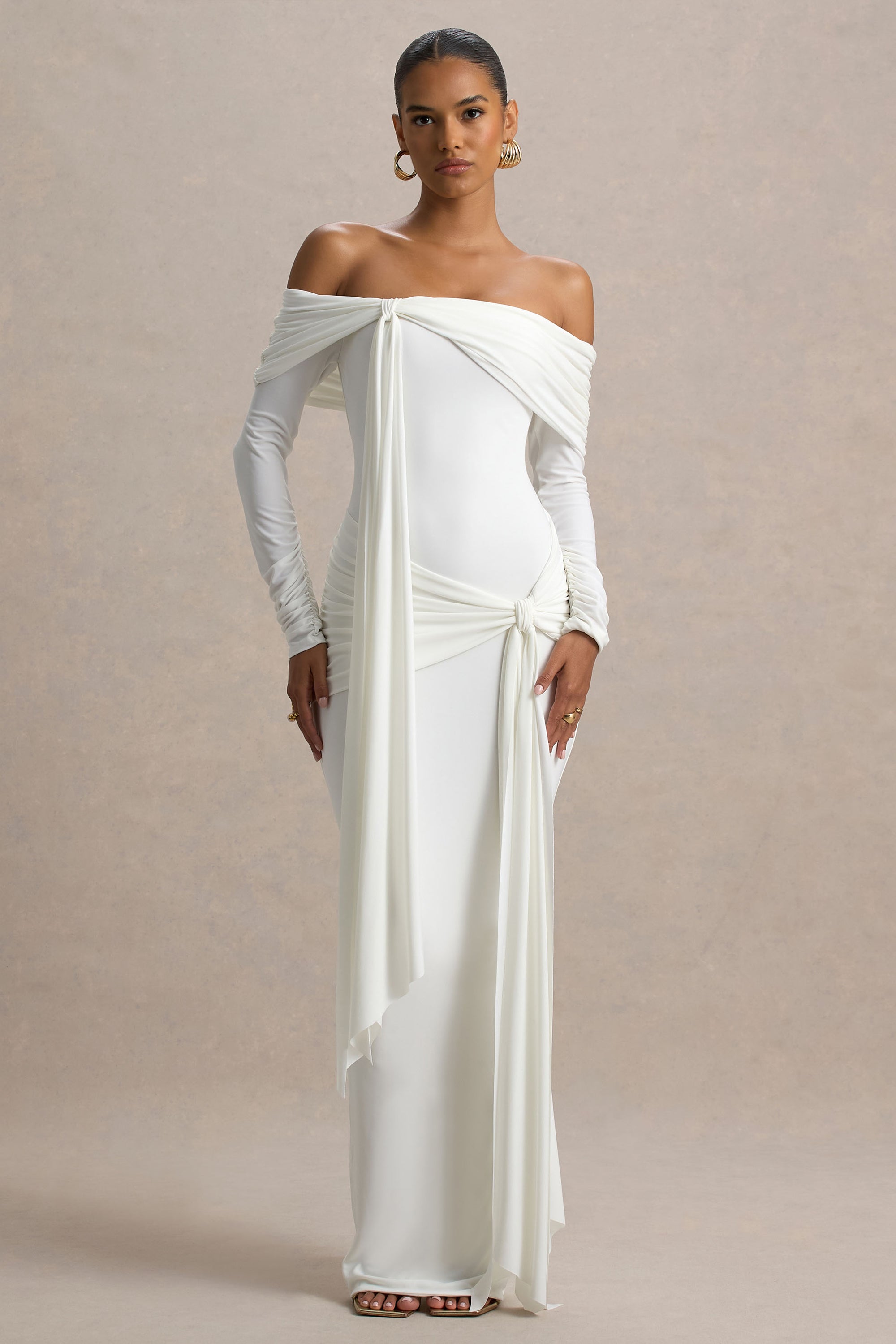 bardot long sleeve white dress Bardot Long Sleeve Lace Panel Mini Dress In White | EGO US