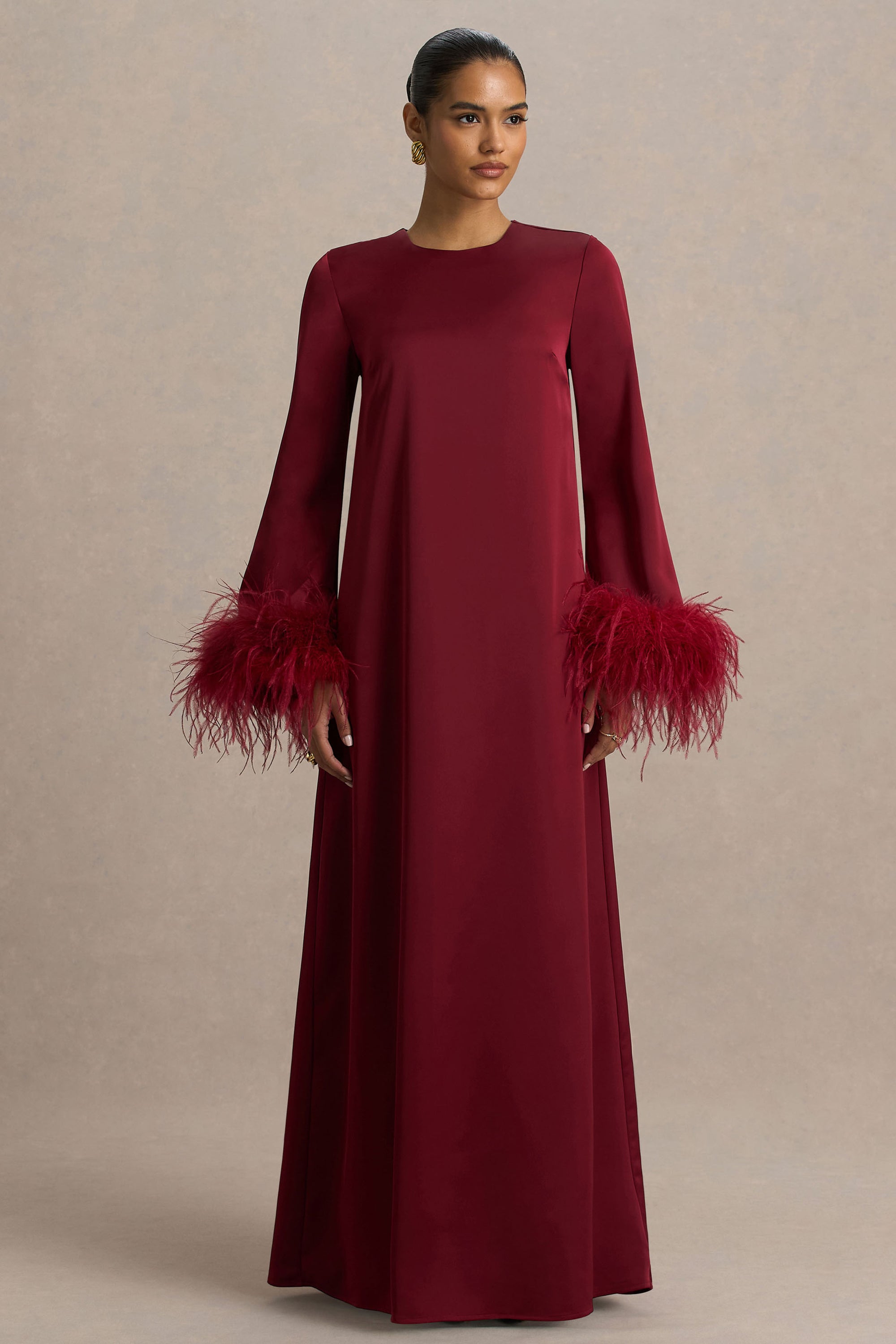 satin feather dress VALENTINA SILK SATIN FEATHER DRESS | CULT MIA