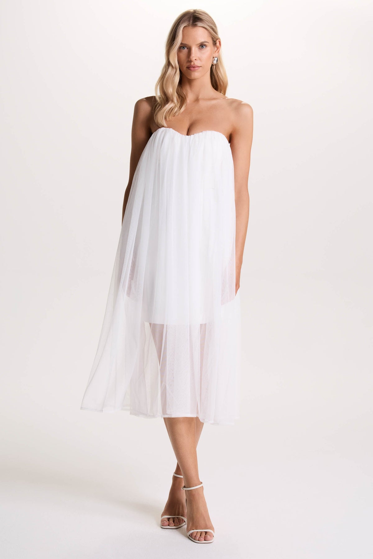 Dreamland Ivory Sweetheart Corset Mini Dress With Tulle Overlay