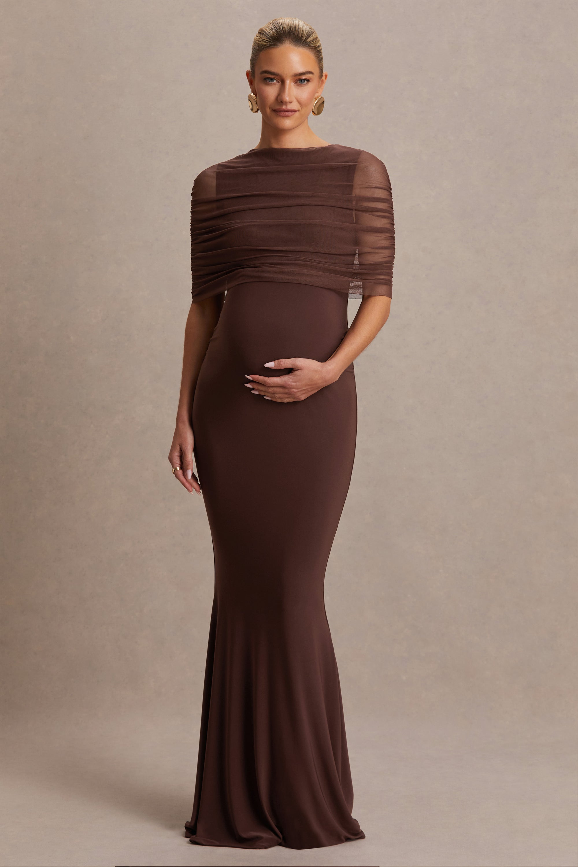 layered maternity dress Summer Mae Layered Ribbed Knit Maternity Midi Dress Forest Green / M