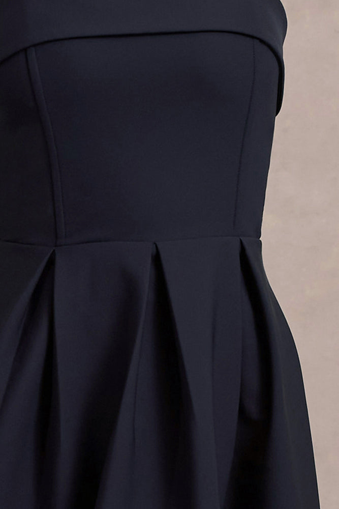 Annalise Navy Bandeau Skater Midi Dress – Club L London