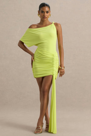 macy's lime green dress Marci | Asymmetric Ruched Mini With Sash Mini length Sizing Size:XS preorder 10-15days BF30Additions_2025 plus size womens elegant
