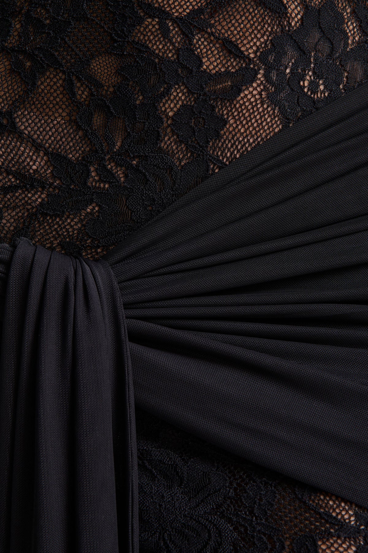 Akira | Black Lace Maxi Dress With Sash-Detail - UK 6 Black Akira | Black Lace Maxi Dress With Sash-Detail - UK 6 Black