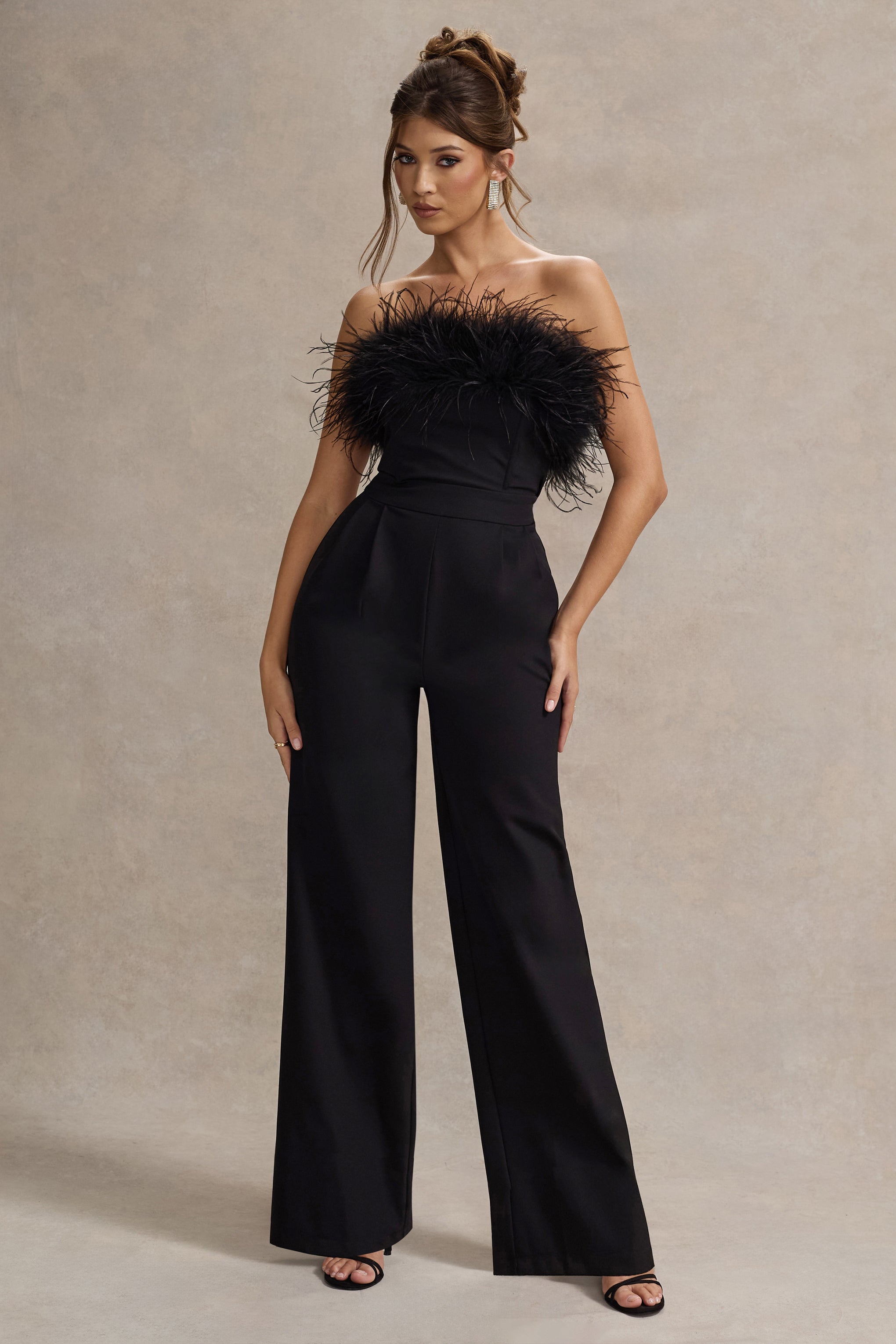Romper Cold Shoulder Pantsuit Symphony Jumpsuits- Satin Contrast 