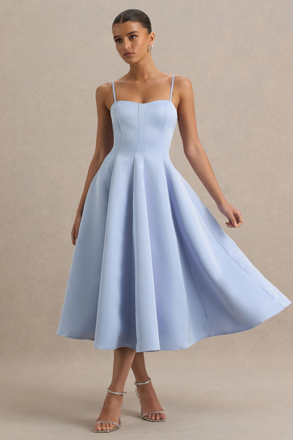 Mally Powder Blue Sweetheart A-Line Midi Dress Club L London - USA Mally Powder Blue Sweetheart A-Line Midi Dress Club L London - USA