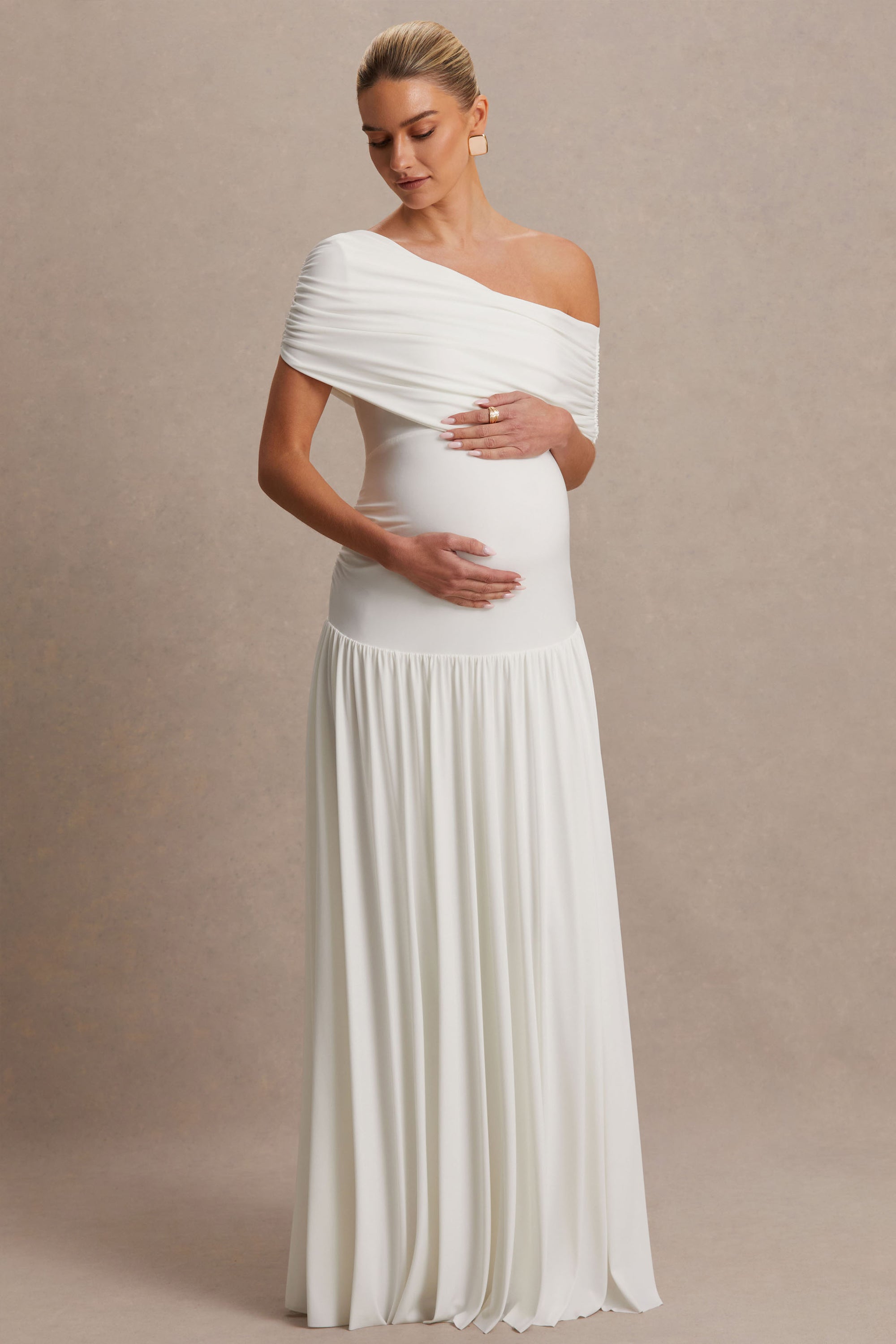 white eyelet maternity dress Lace Robe, Long Train Photoshoot whatever stage of pregnancy youre at Florence Eyelet Embroidered Maternity Dress