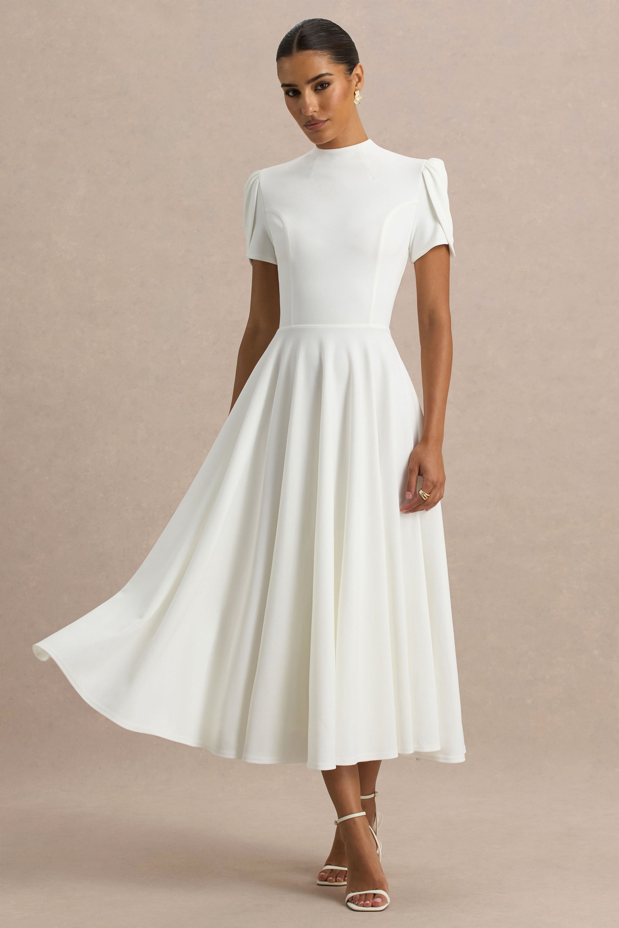 shop white cocktail dress Ives Front Tie Mini Dress M