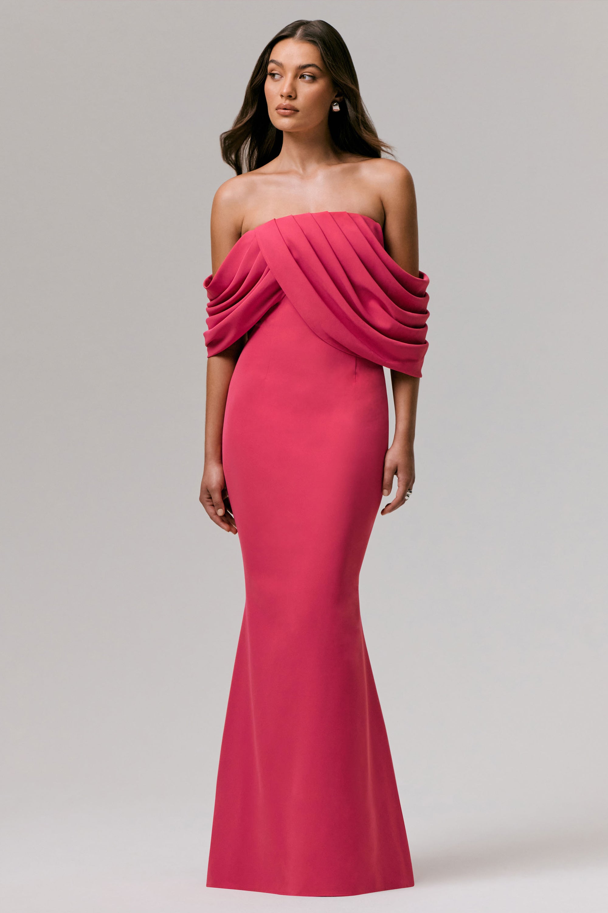 club london dress Kianne | RED Draped Short-Sleeve Maxi This maxi arrive in a statement red shade of our classic scuba crepe that gives the perfect curve Club L London Tall sequin
