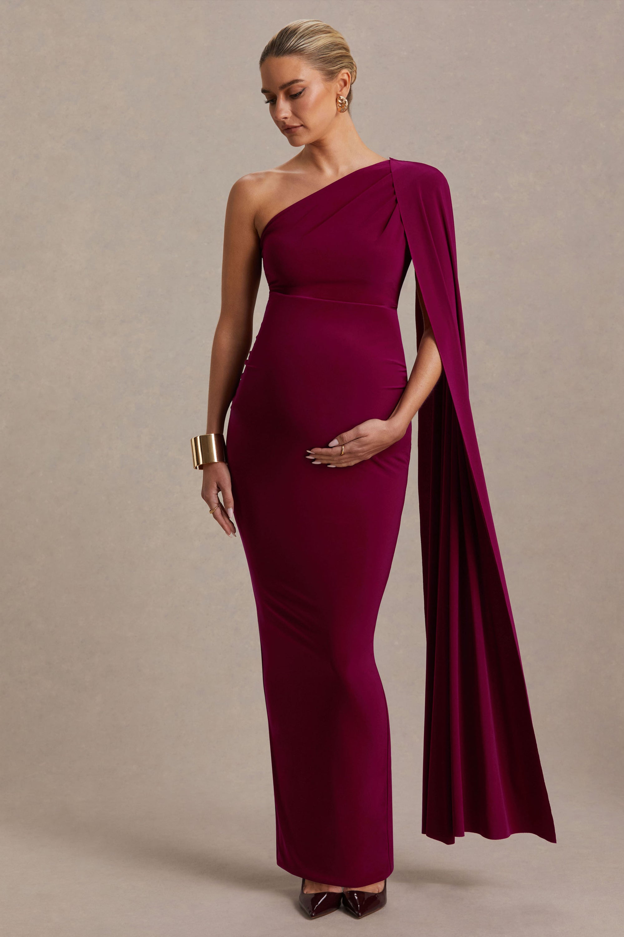 maternity occasion maxi dresses Angel Maternity Margaux Maternity Evening Maxi Dress in Chocolate Zebra Print