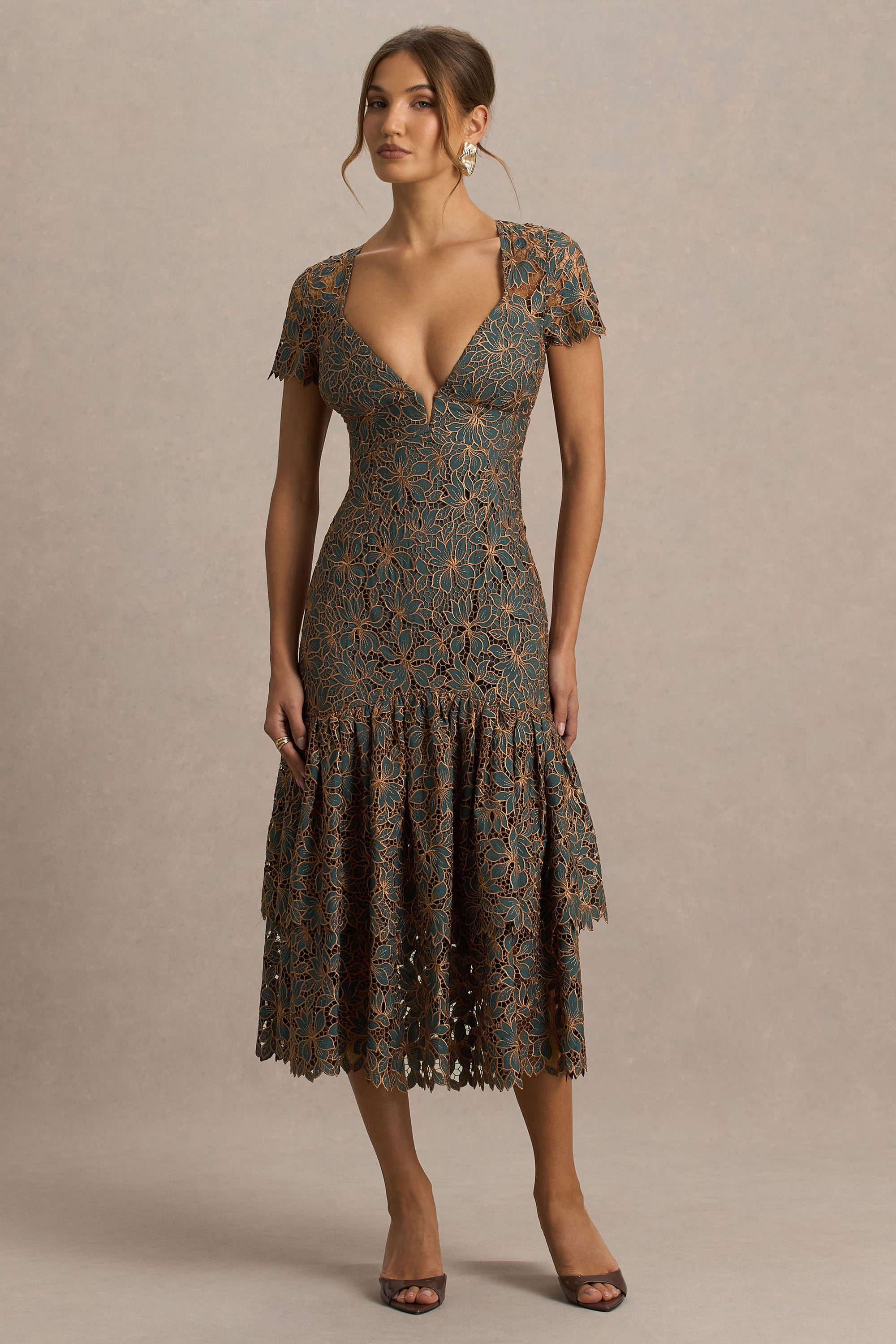 daphne teardrop guipure midi dress Buy Self-Portrait Blue Daphne Teardrop Guipure Maxi Dress For Women Online