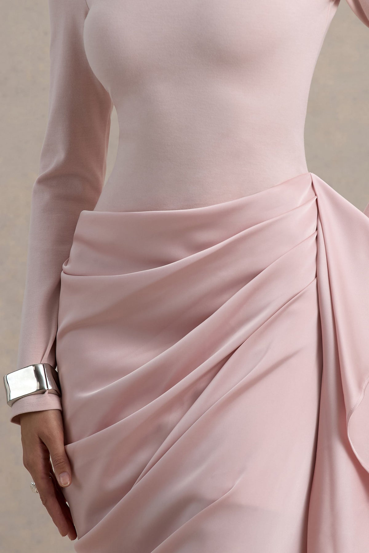 long sleeve long pink dress Raffie