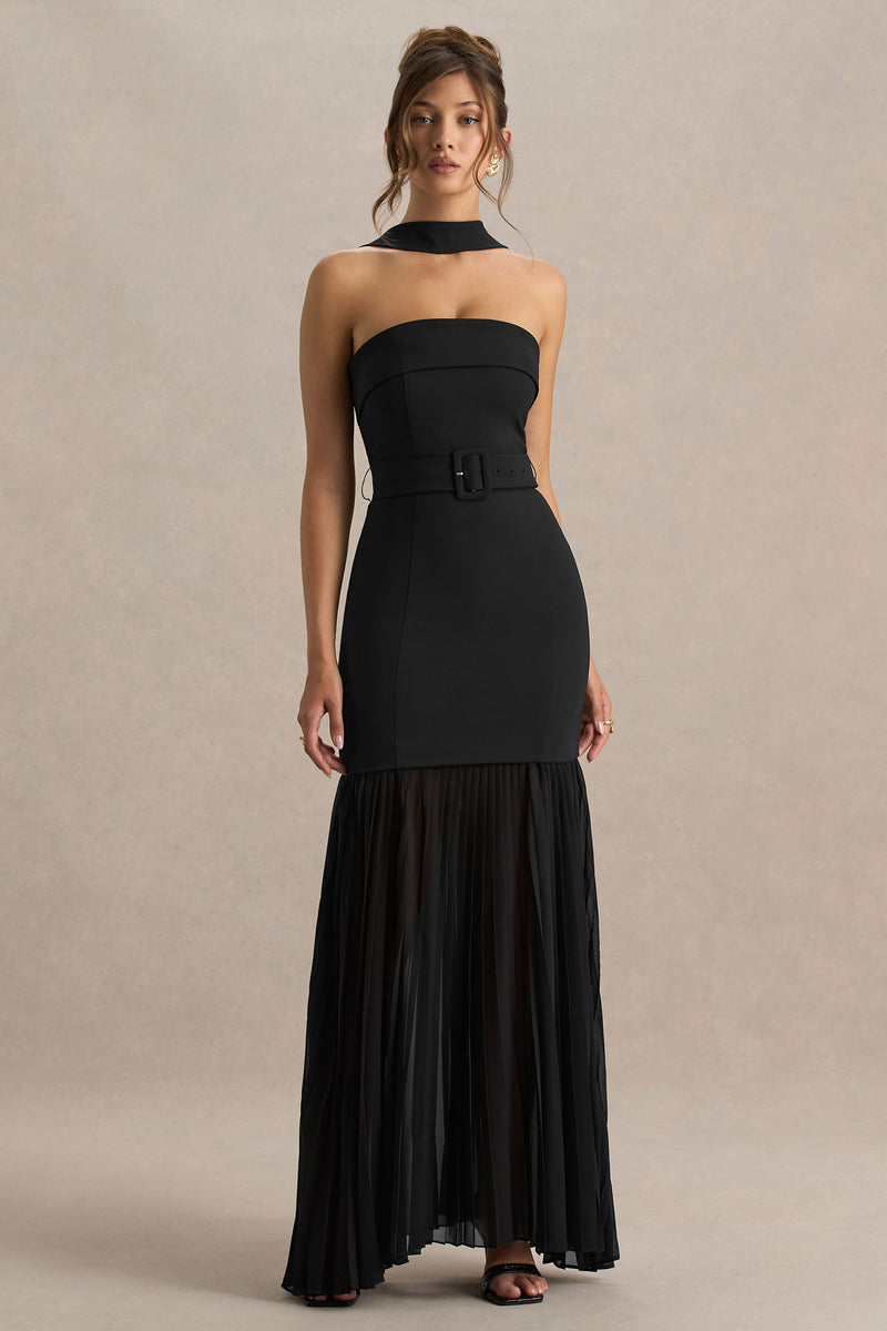 Jupiter Belted Maxi Dress In Black