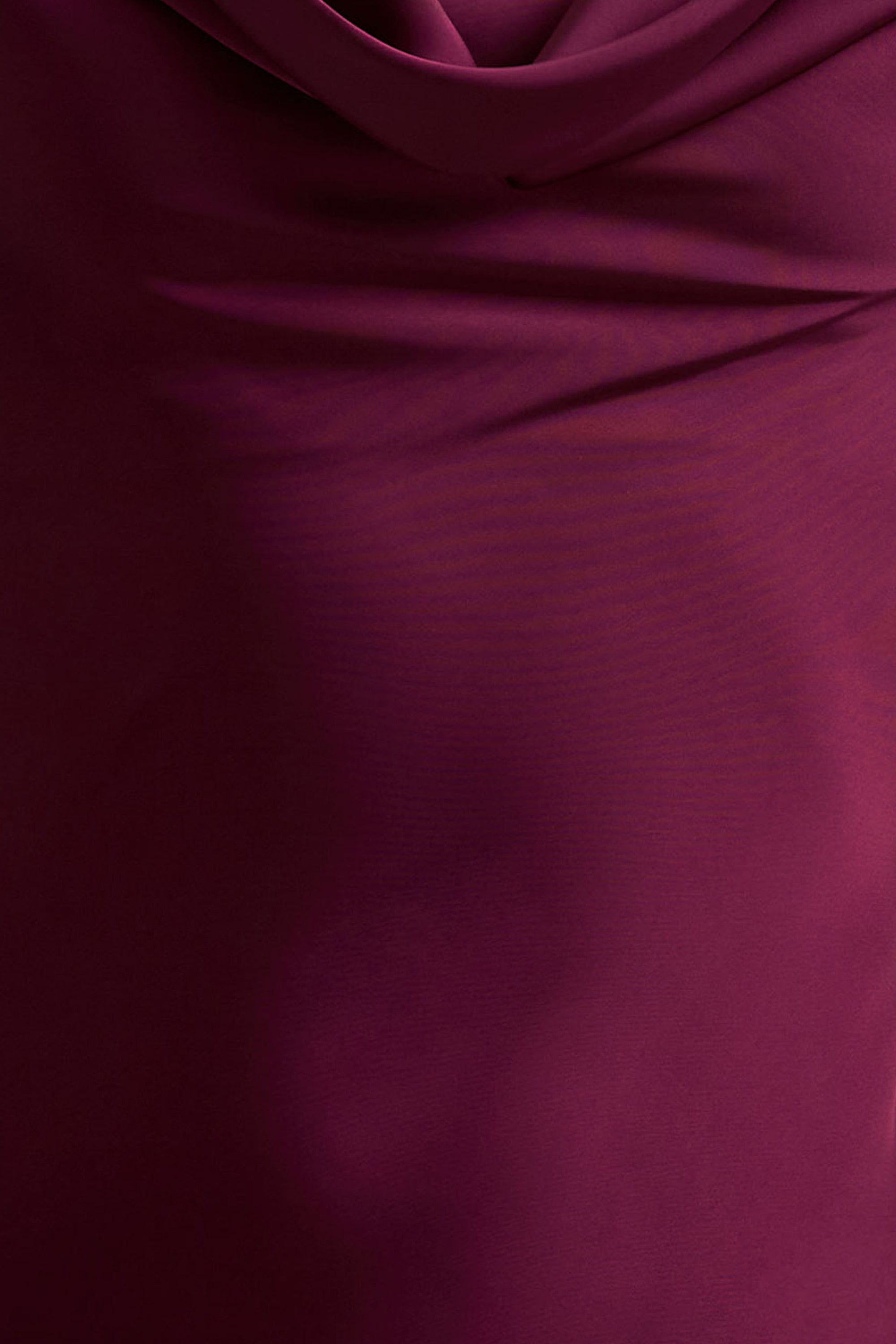 burgundy satin cowl neck dress Women's Burgundy Strappy Satin Cowl Midi Dress