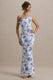 Lita | Blue Floral Twisted Asymmetric Maxi Dress - Club L London - USA
