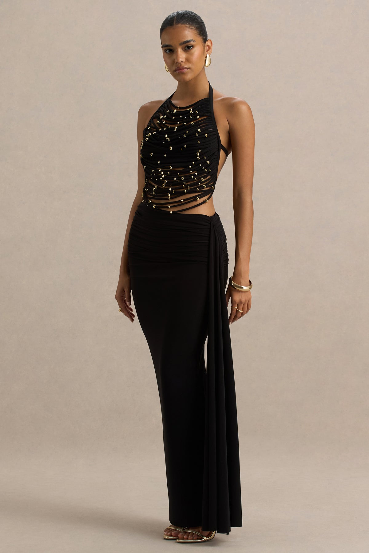 CLANE H/W Tuck Maxi Skirt クラネ Joi Black Maxi Skirt With Sash Detail – Club L London - USA