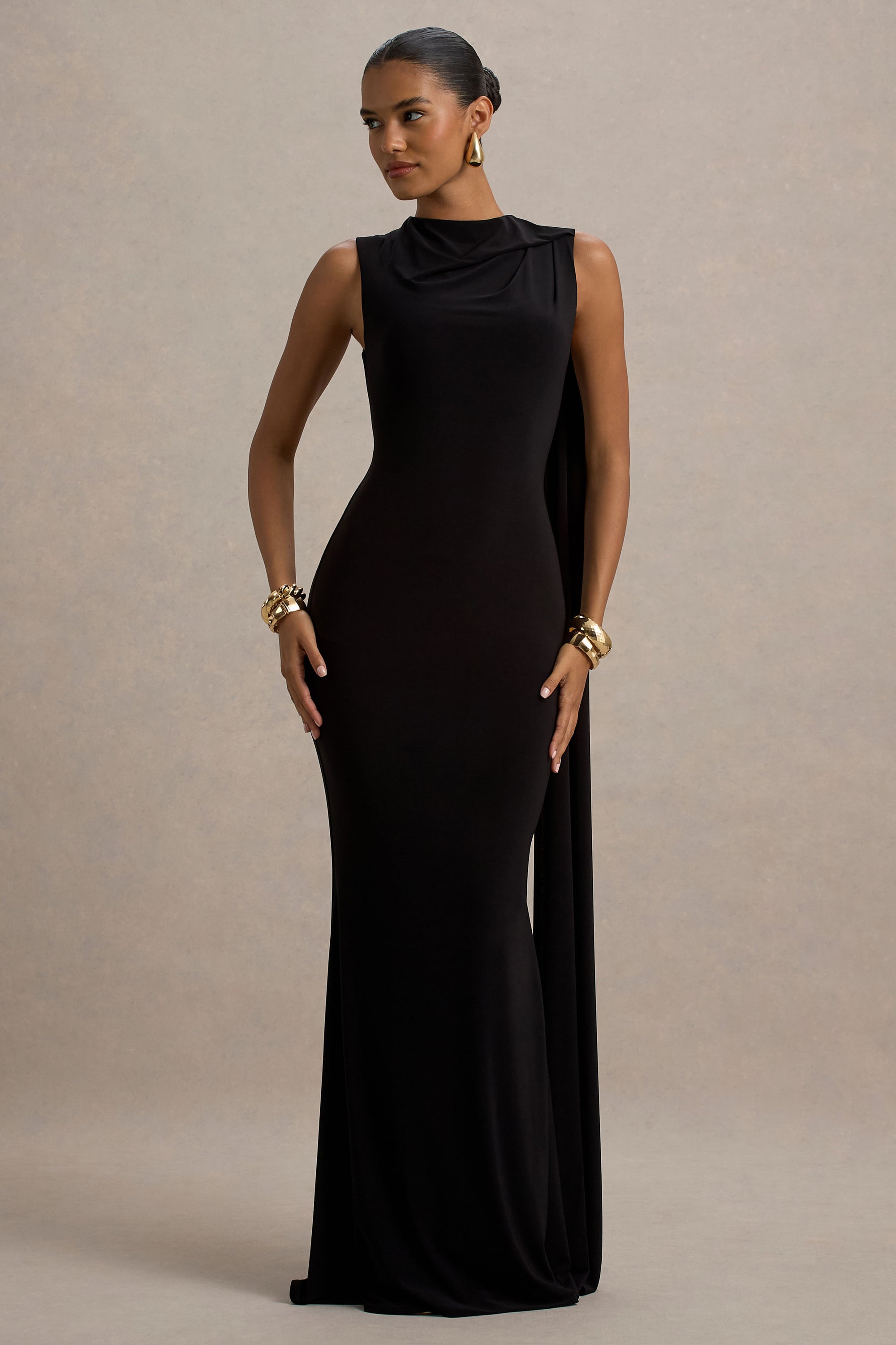 formal dress with sash The Sasha Satin Dress with Sash French Navy / 2