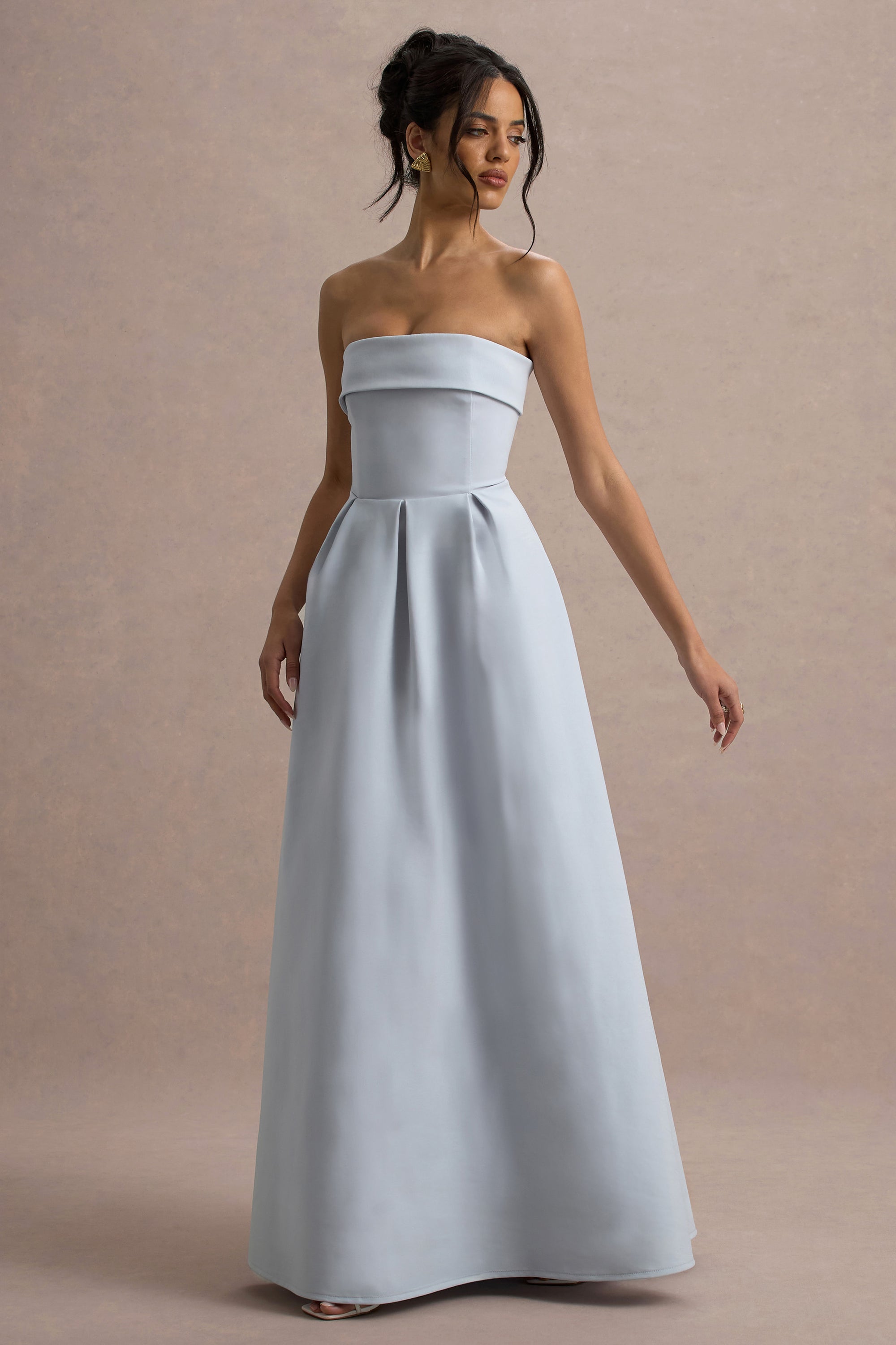 club l bridesmaid bardot detail skater dress Draped Bardot Skater Dress Pink