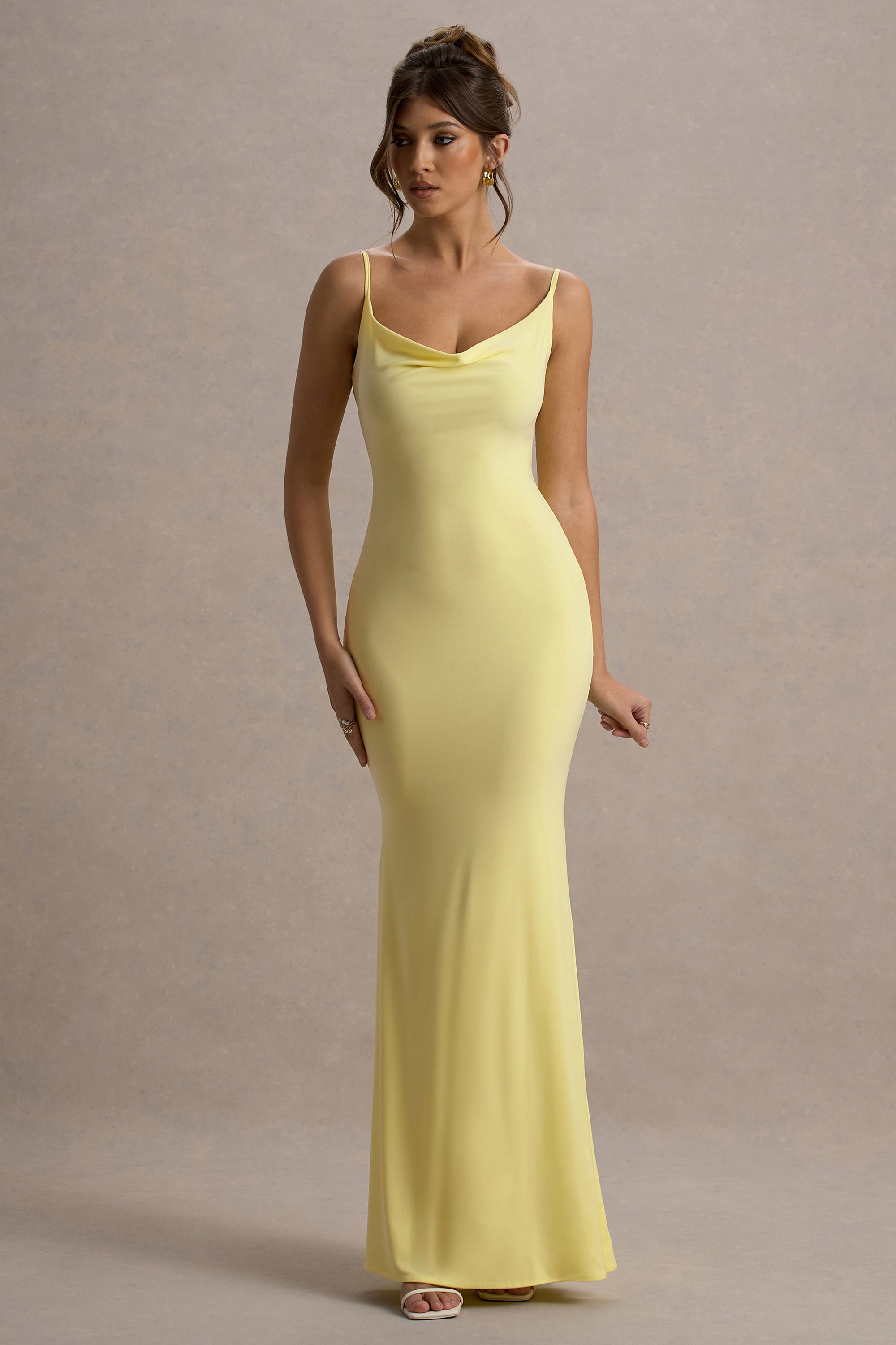 premium jersey cowl neck backless maxi dress Banana Republic Women's Matte Jersey Cowl-Neck Maxi Dress Black Size M