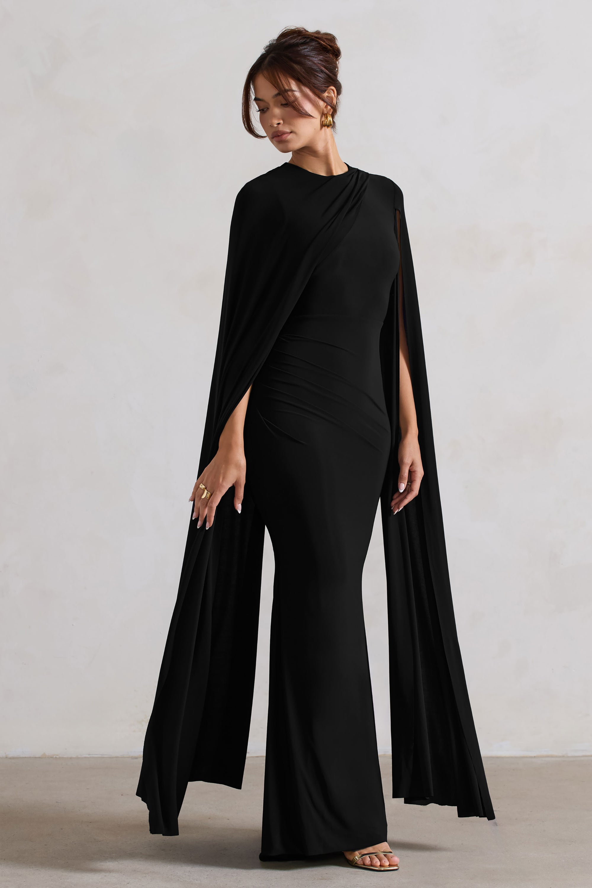 long black cape dress Sleeve Square Neck Formal Kaftan Gown 36 this dress exudes elegance and grace Black Velvet Cape Dress with