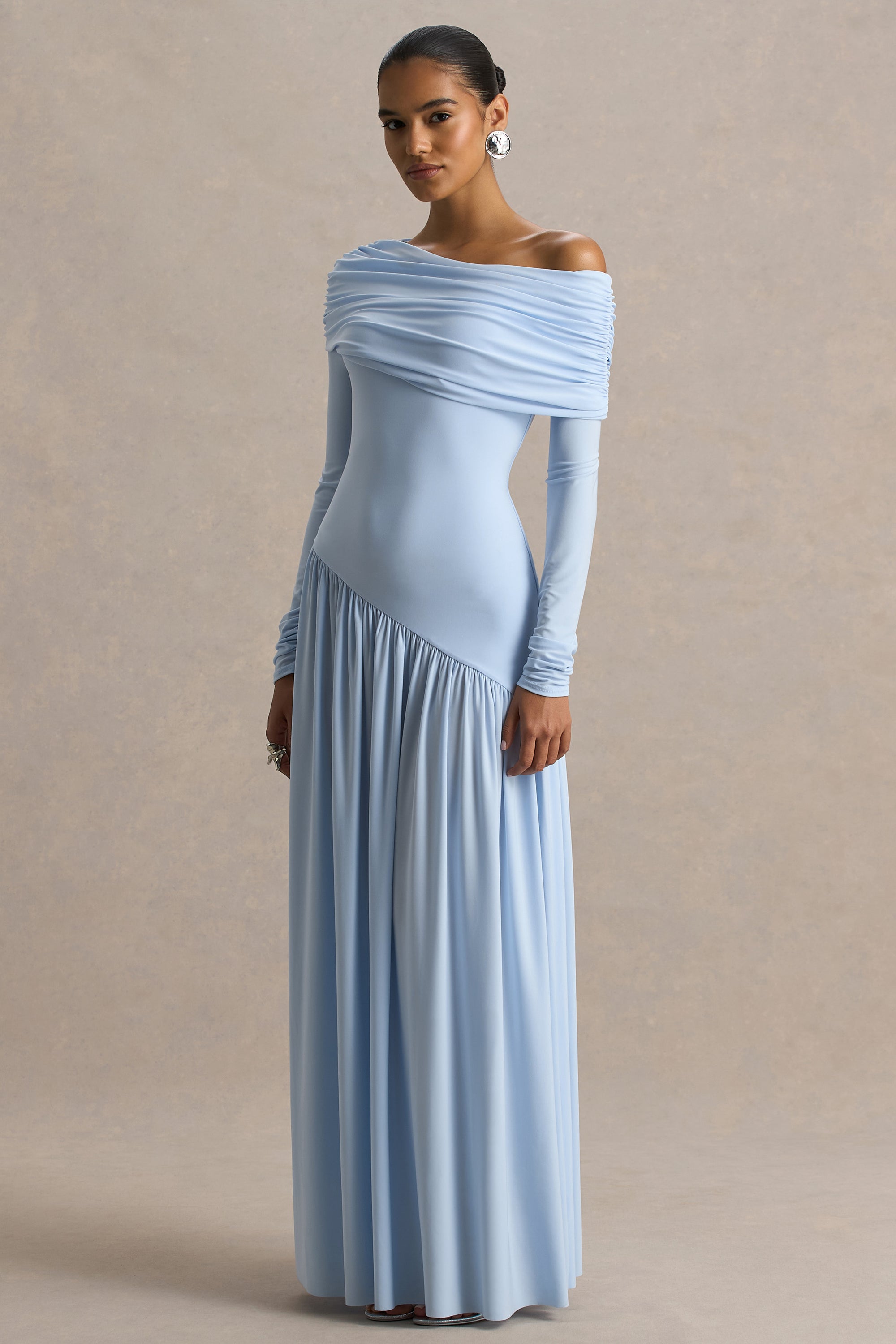 fcuk blue dress French Connection Women's Ruffle Sleeve V-Neck Mini Dress - Chalk Blue