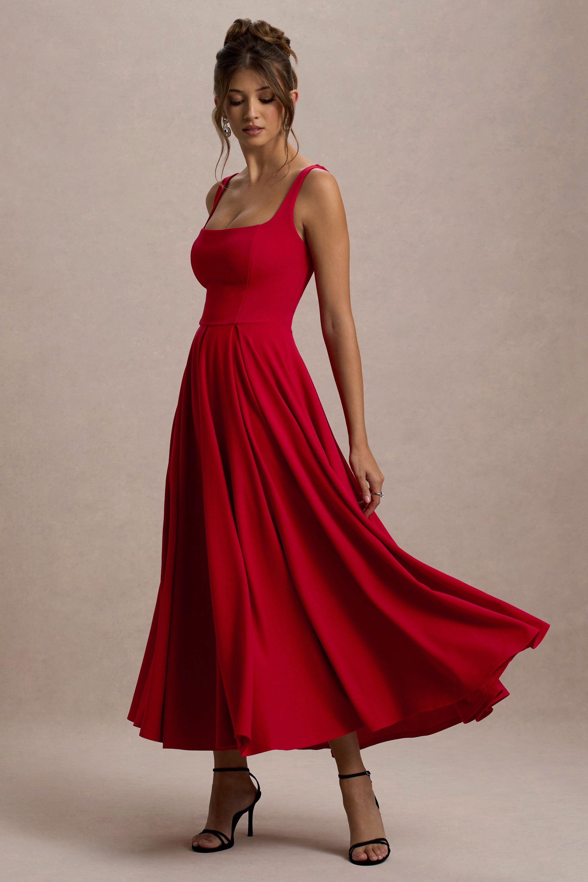 red midi prom dress strapless red prom dress Red Prom Dresses Sheath Sweetheart Keyhole Long Prom Dress