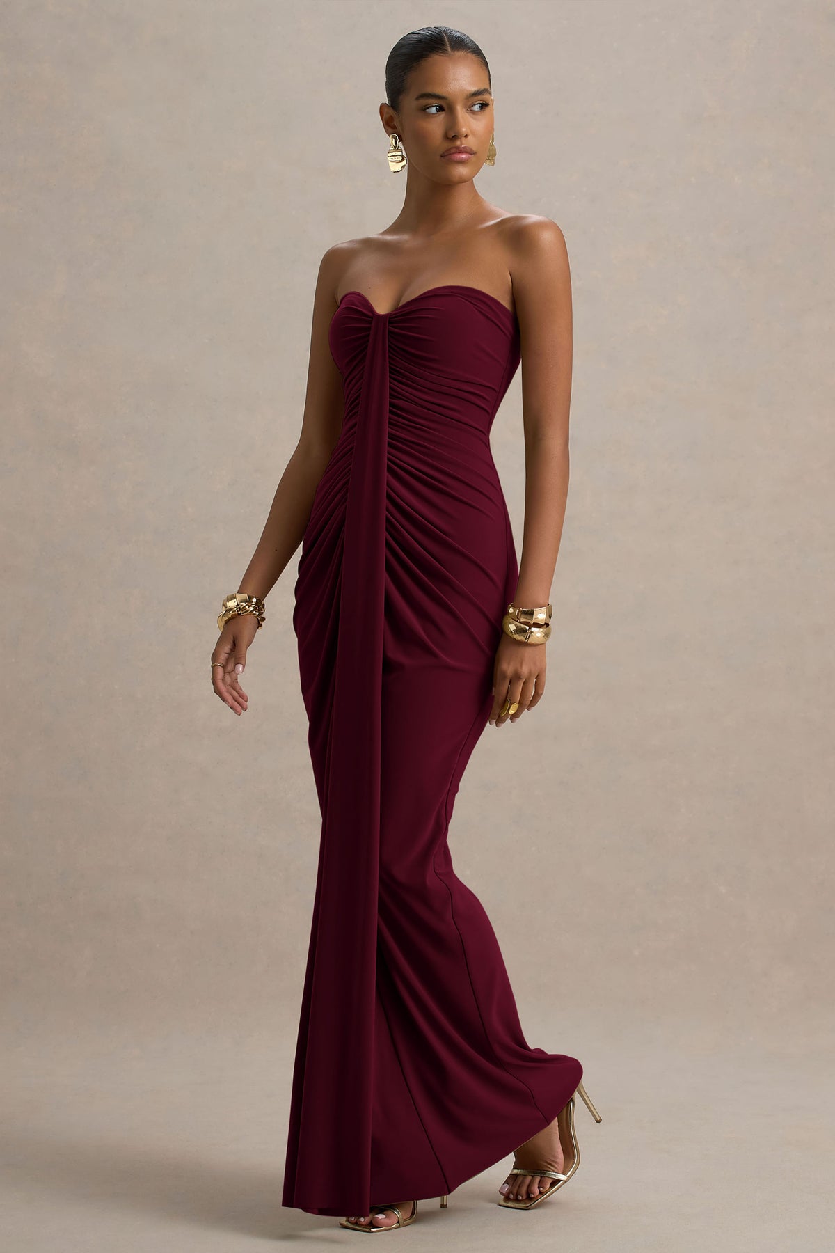 Ali | Burgundy Sweetheart Ruched Wrap Maxi Dress - UK 16 Burgundy Ali | Burgundy Sweetheart Ruched Wrap Maxi Dress - UK 16 Burgundy