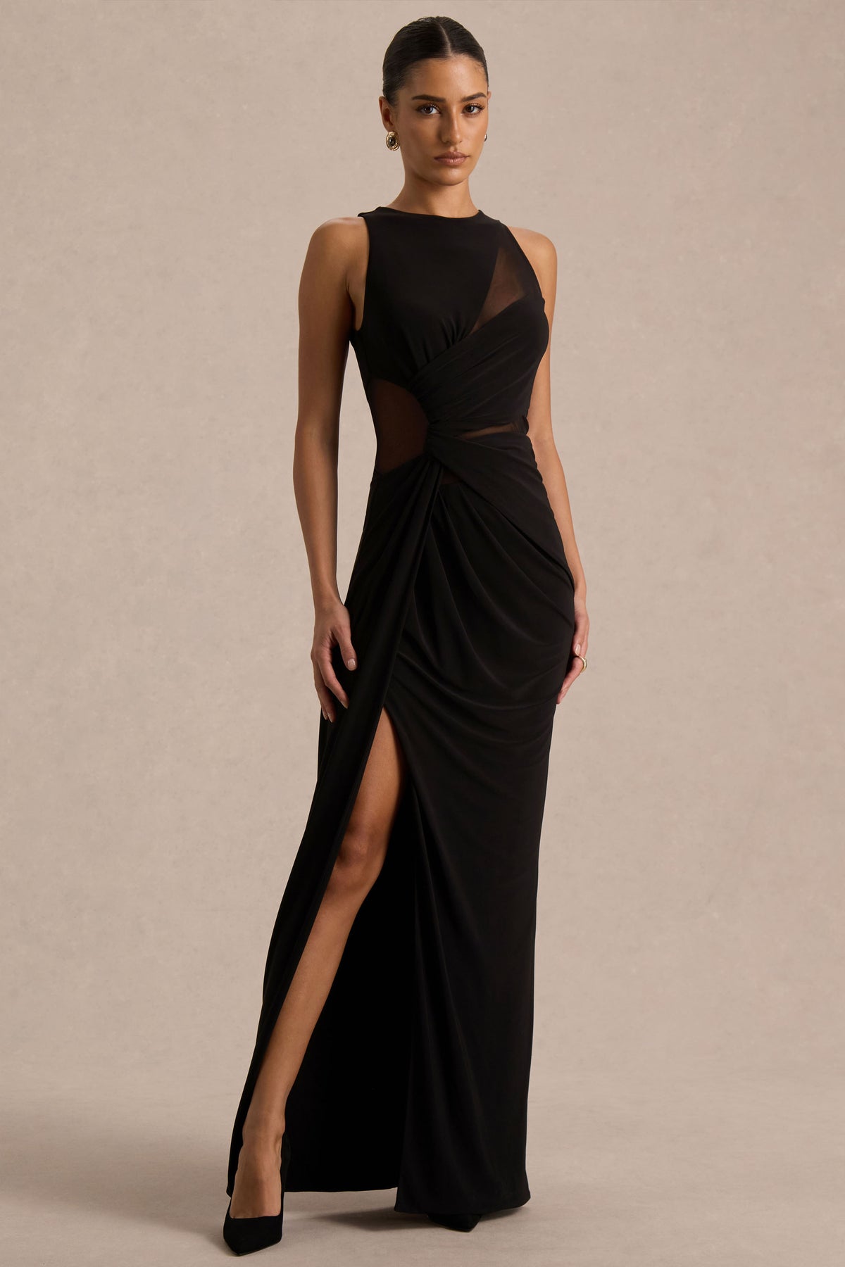 Opaline | Black Crew-Neck Maxi Dress - UK 14 Black Opaline | Black Crew-Neck Maxi Dress - UK 14 Black