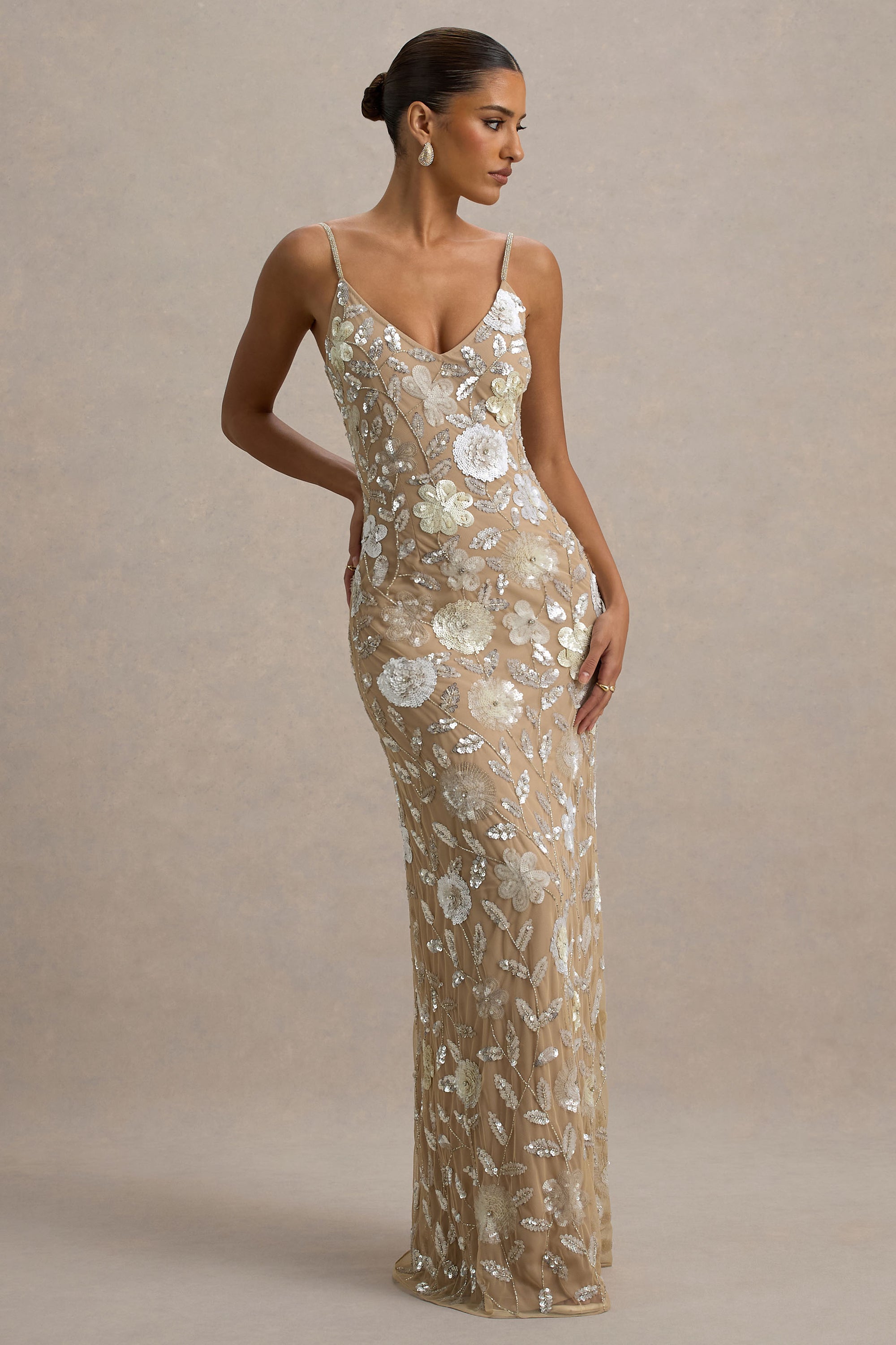 floral sequin dress Bloomlight Floral Sequin Maxi Dress VICI