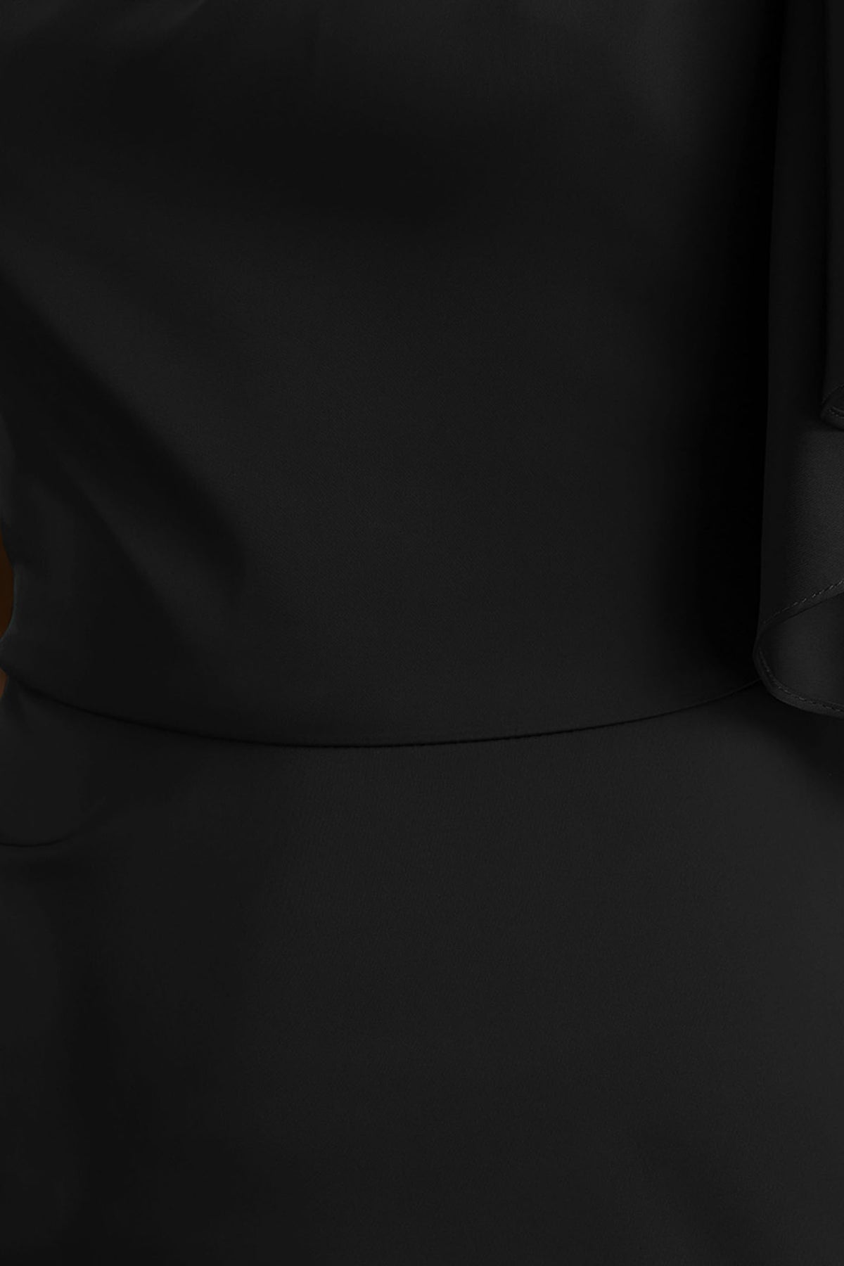 Unforgettable | Black Asymmetric-Neck Maxi Dress With Ruffled Detailing - UK 12 Black Unforgettable | Black Asymmetric-Neck Maxi Dress With Ruffled Detailing - UK 12 Black