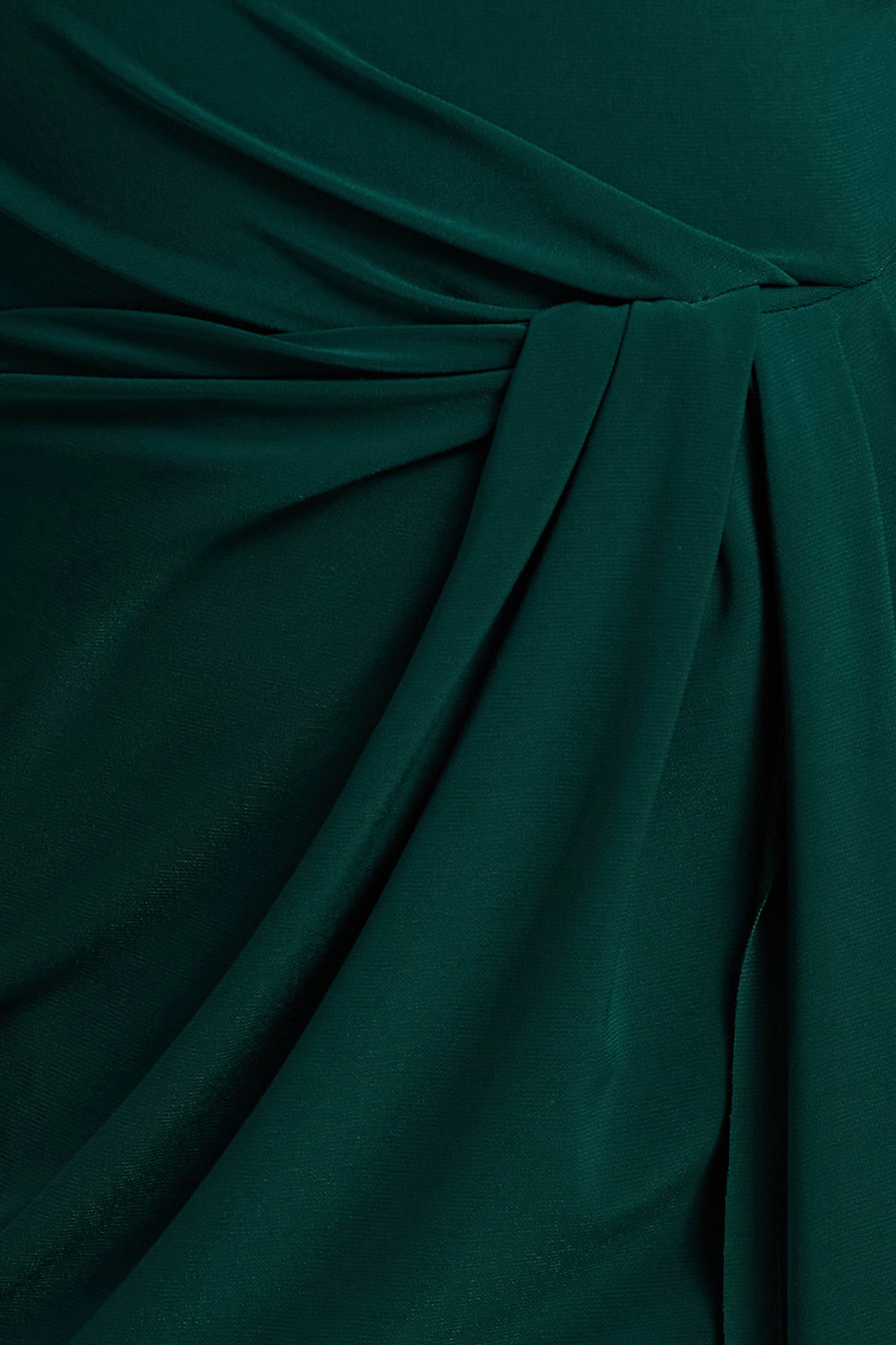 blackthorn maxi dress green Khari | Bottle Green High-Neck Twisted Maxi Dress With Drape