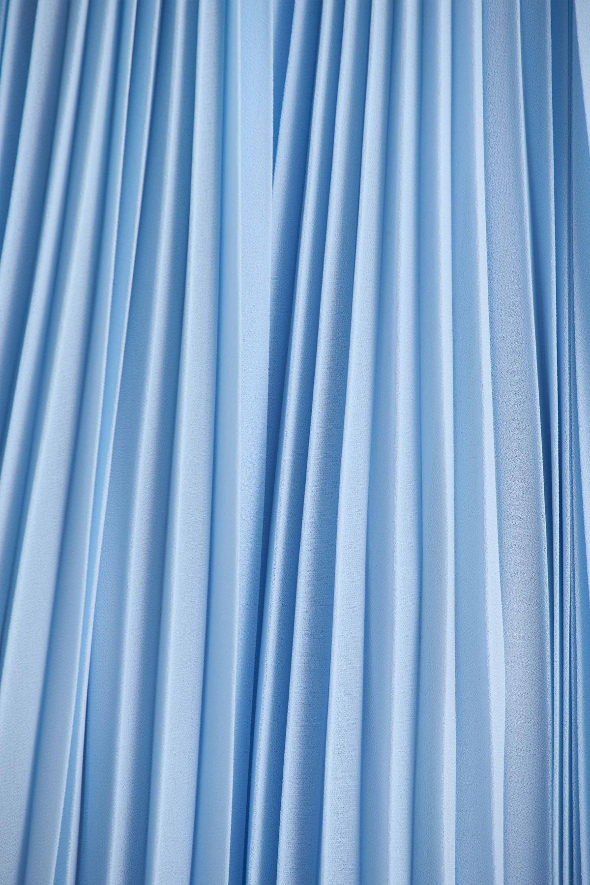 Reyna | Powder Blue Pleated Chiffon Cold-Shoulder Maxi Dress