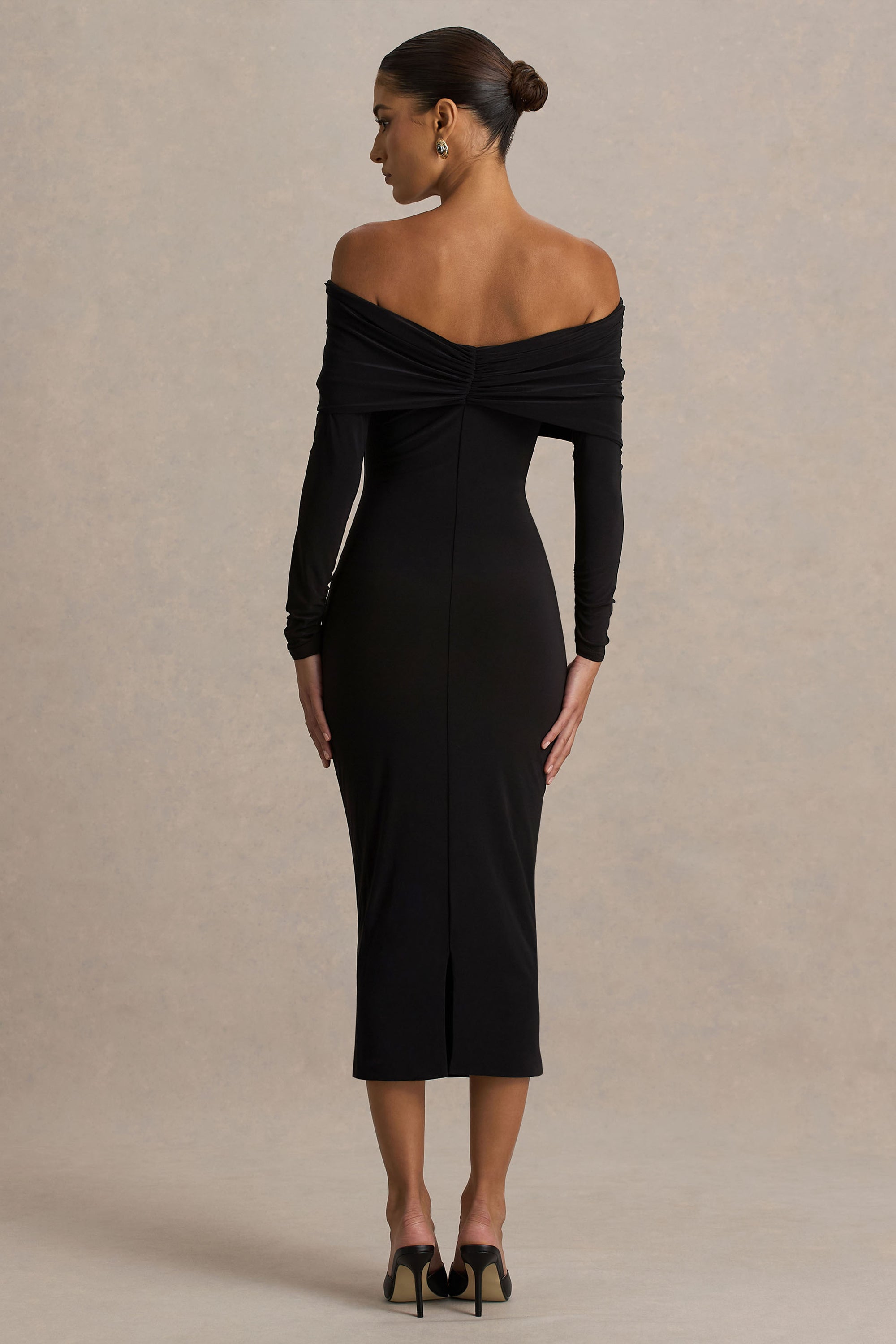 black bow collar long sleeve blazer sheath midi dress Black Bow Collar Long Sleeve Blazer Sheath Midi Dress
