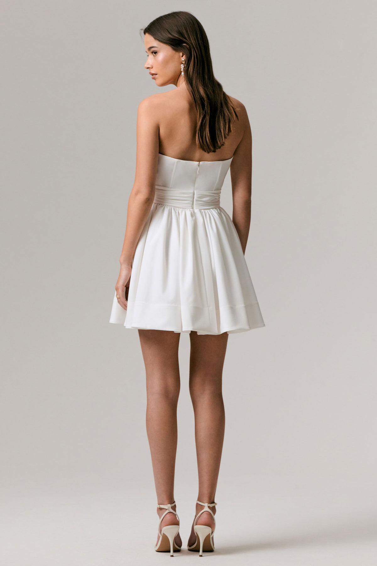 Distinguished White Asymmetric Ruffled Mini Dress Club L London - USA Distinguished White Asymmetric Ruffled Mini Dress Club L London - USA
