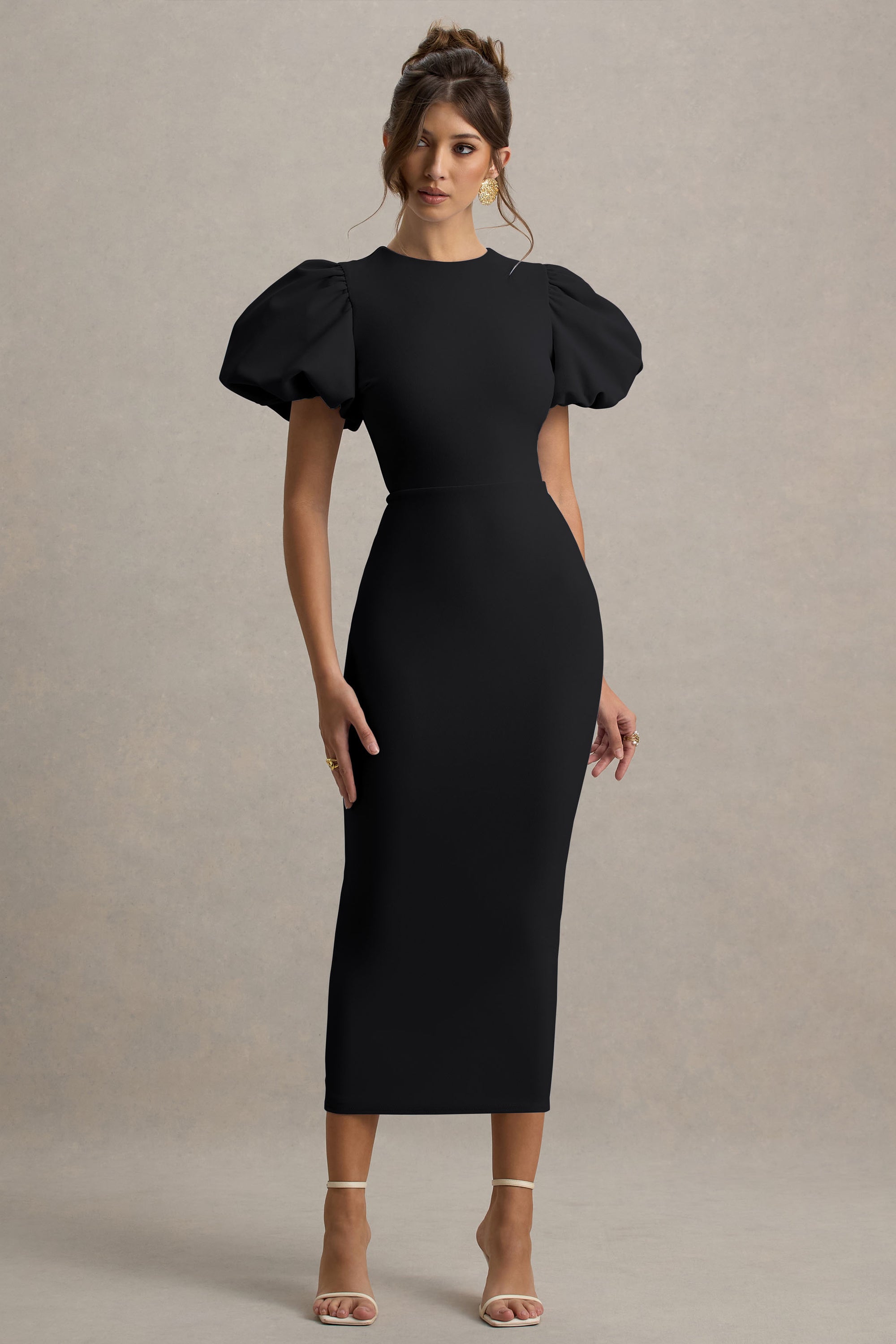club dresses with sleeves Women's Velvet Mini Party Dress with Puffed Long Sleeve