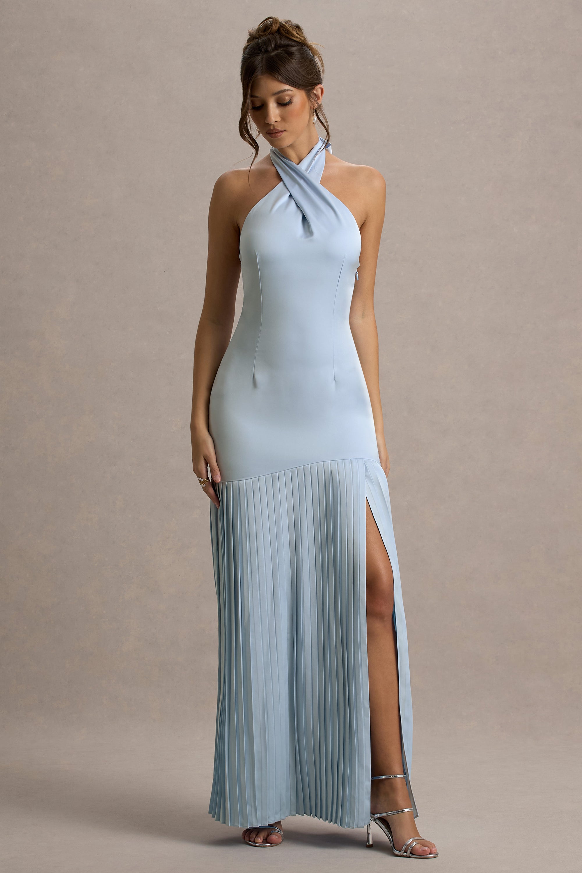 cross neck halter dress Criss Neckline Fit and Flare Long White 80% Viscose Halter Criss-Cross High-Neck Keyhole Atria
