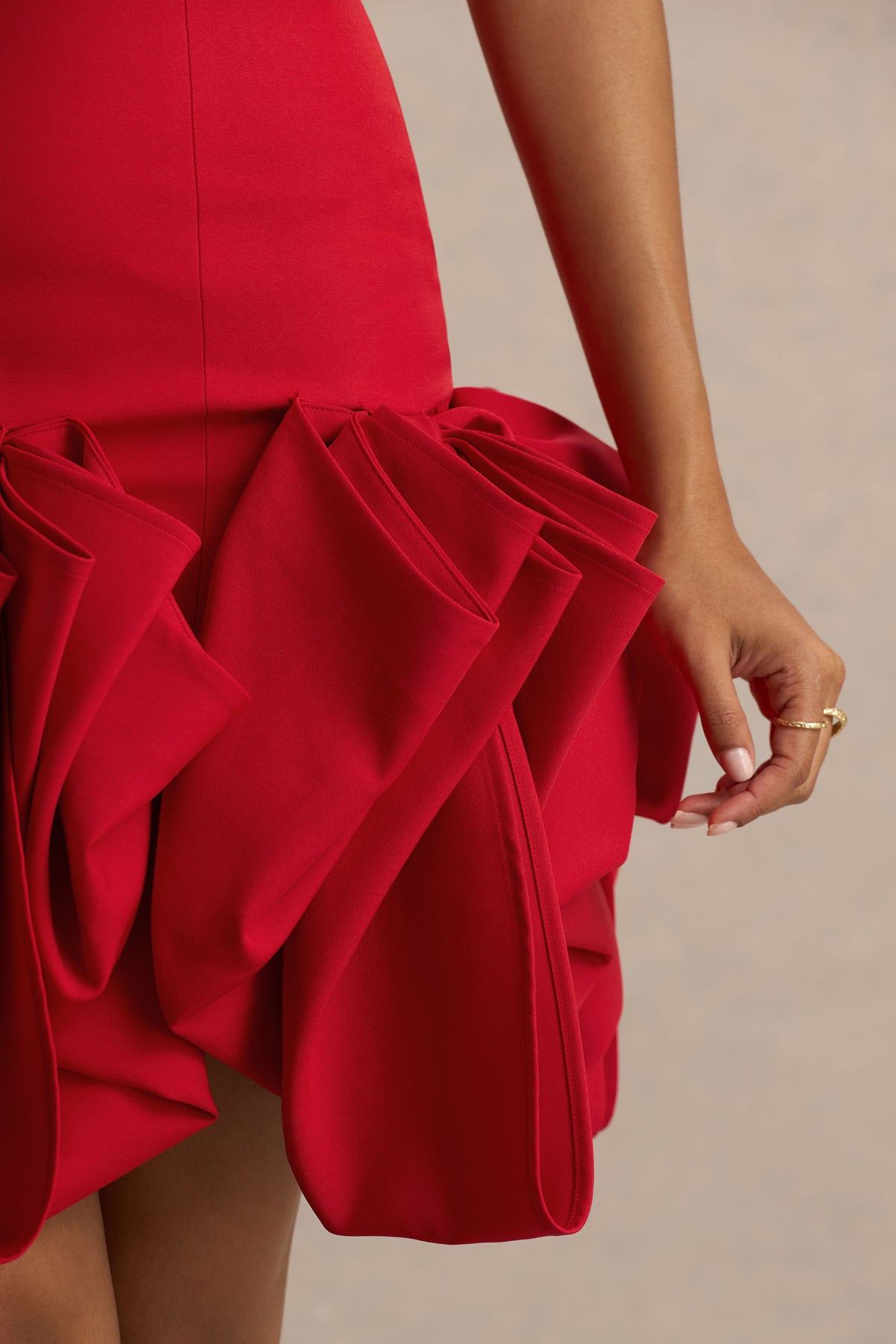 Erica Red Ruffle Puffball Mini Dress – Club L London - USA