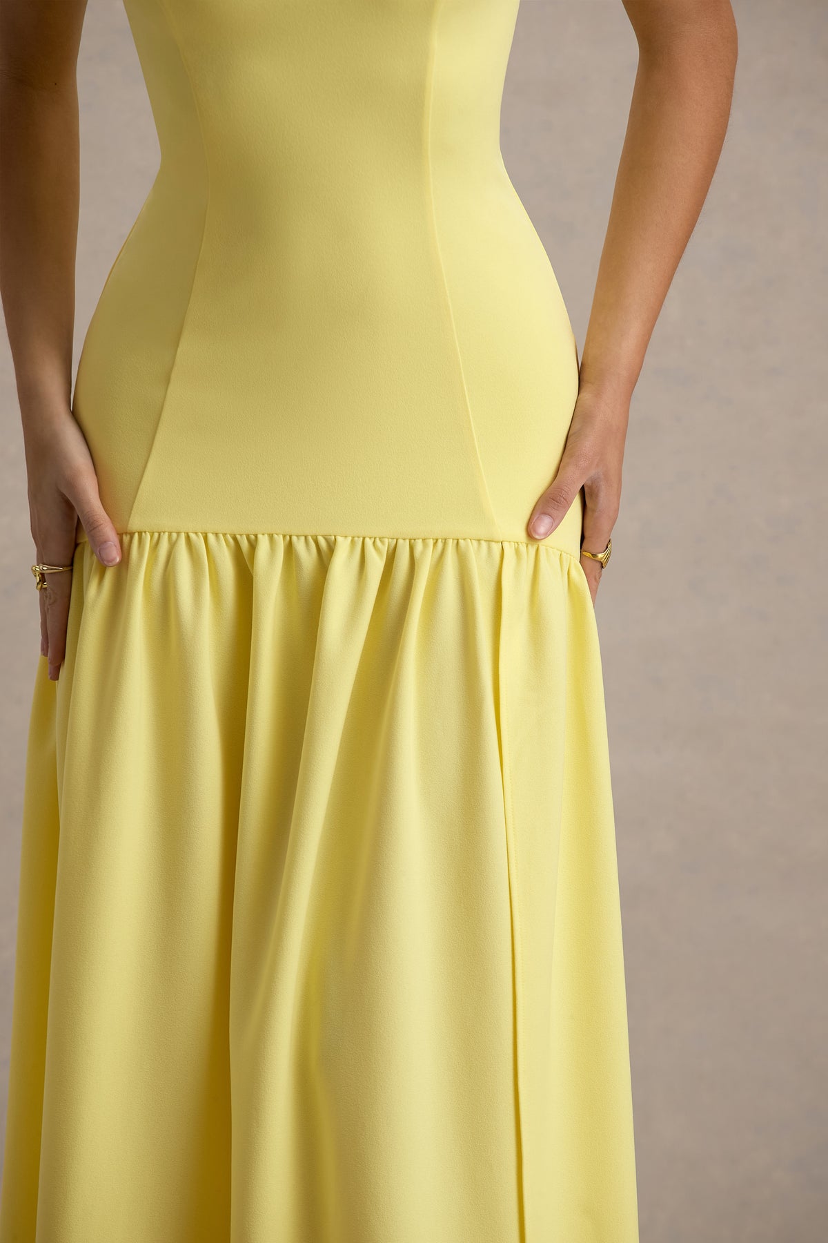 Penny Lemon Bandeau Drop-Waist Maxi Dress Club L London - USA Penny Lemon Bandeau Drop-Waist Maxi Dress Club L London - USA