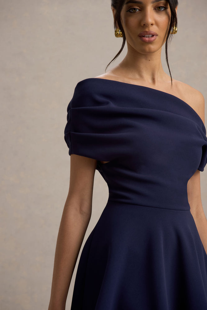 Agnes Navy One-Shoulder Mini Dress – Club L London - USA
