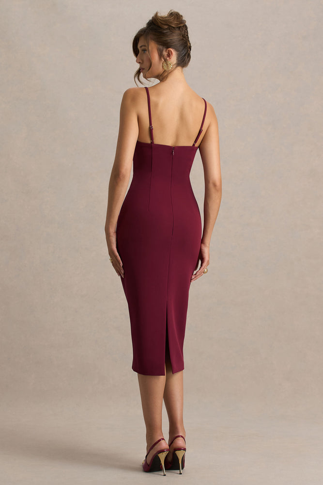 princess polly baby blue dress Dark Purple Halter Dress - Backless Midi Dress - Bodycon Dress main image 0