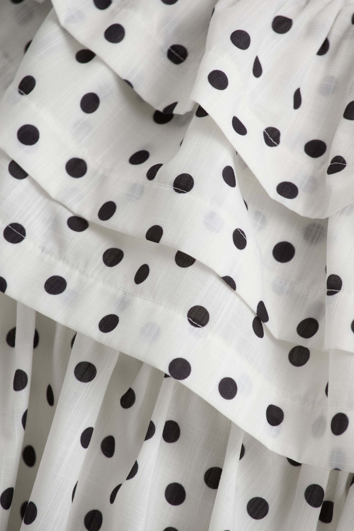 Orla | White Polka Dot Asymmetric Ruffled Mini Dress - UK 10 POLKADOT Orla | White Polka Dot Asymmetric Ruffled Mini Dress - UK 10 POLKADOT