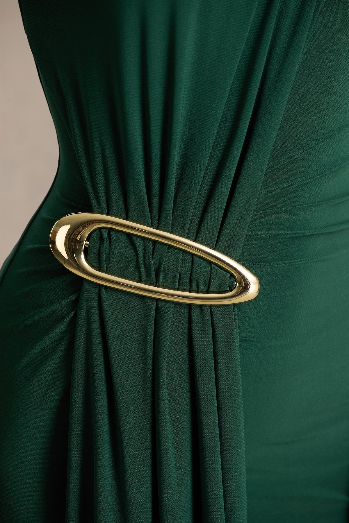 Zadie | Teal High-Neck Maxi Dress With Gathered-Detail - UK 10 PINE GROVE Zadie | Teal High-Neck Maxi Dress With Gathered-Detail - UK 10 PINE GROVE