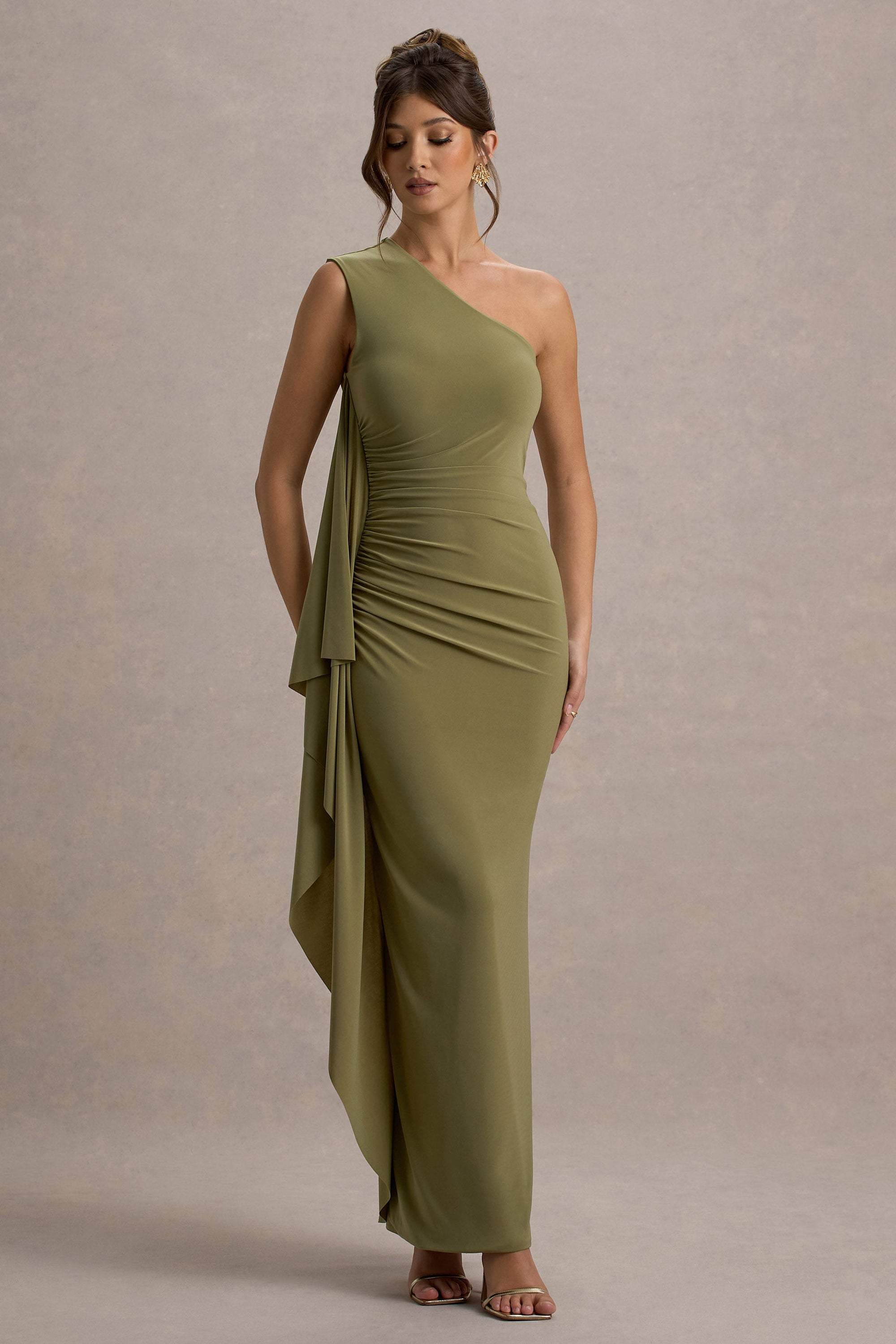 calliope one shoulder maxi dress Meshki Dresses | Meshki Calliope One-Shoulder Maxi Dress In Champage | Color: Gold