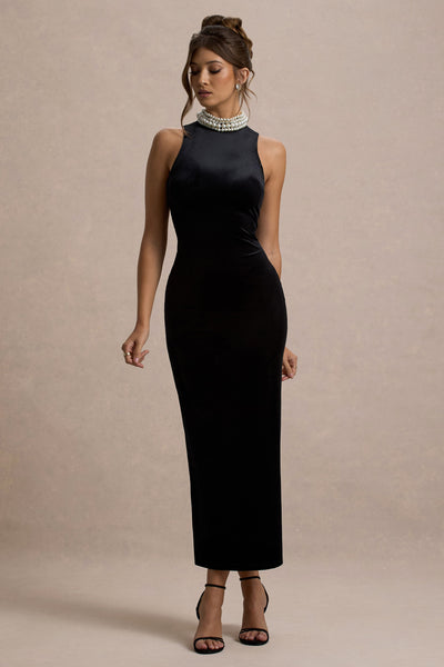luxury crew neck dresses Wardrobes by Chen Luxury Crew Neck Long Sleeve Beaded bridal Dinner Dress-Dami XS / Beige